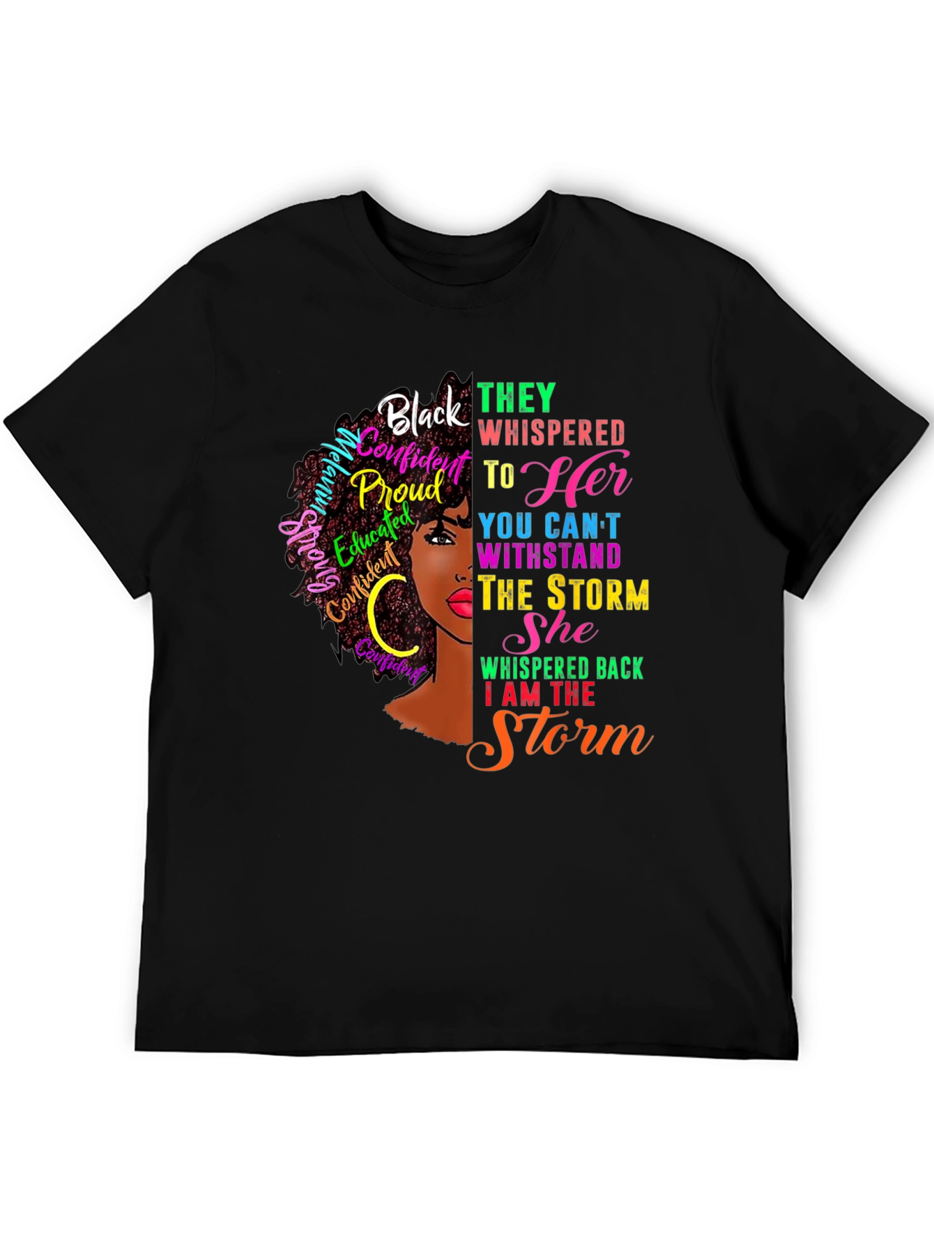 Black Black Confident Woman Graphic T-Shirt view 5