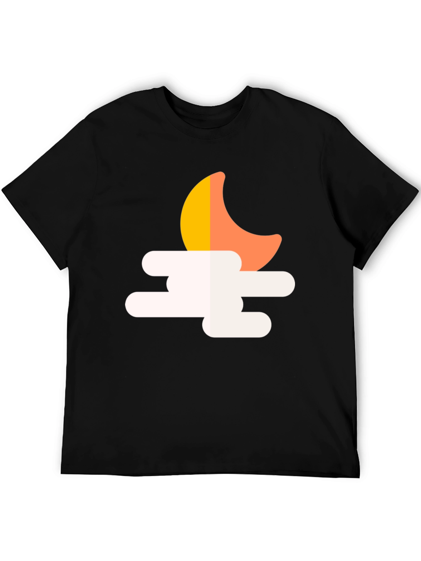 Black Night Sky T-Shirt: Moon & Clouds Graphic Tee view 5