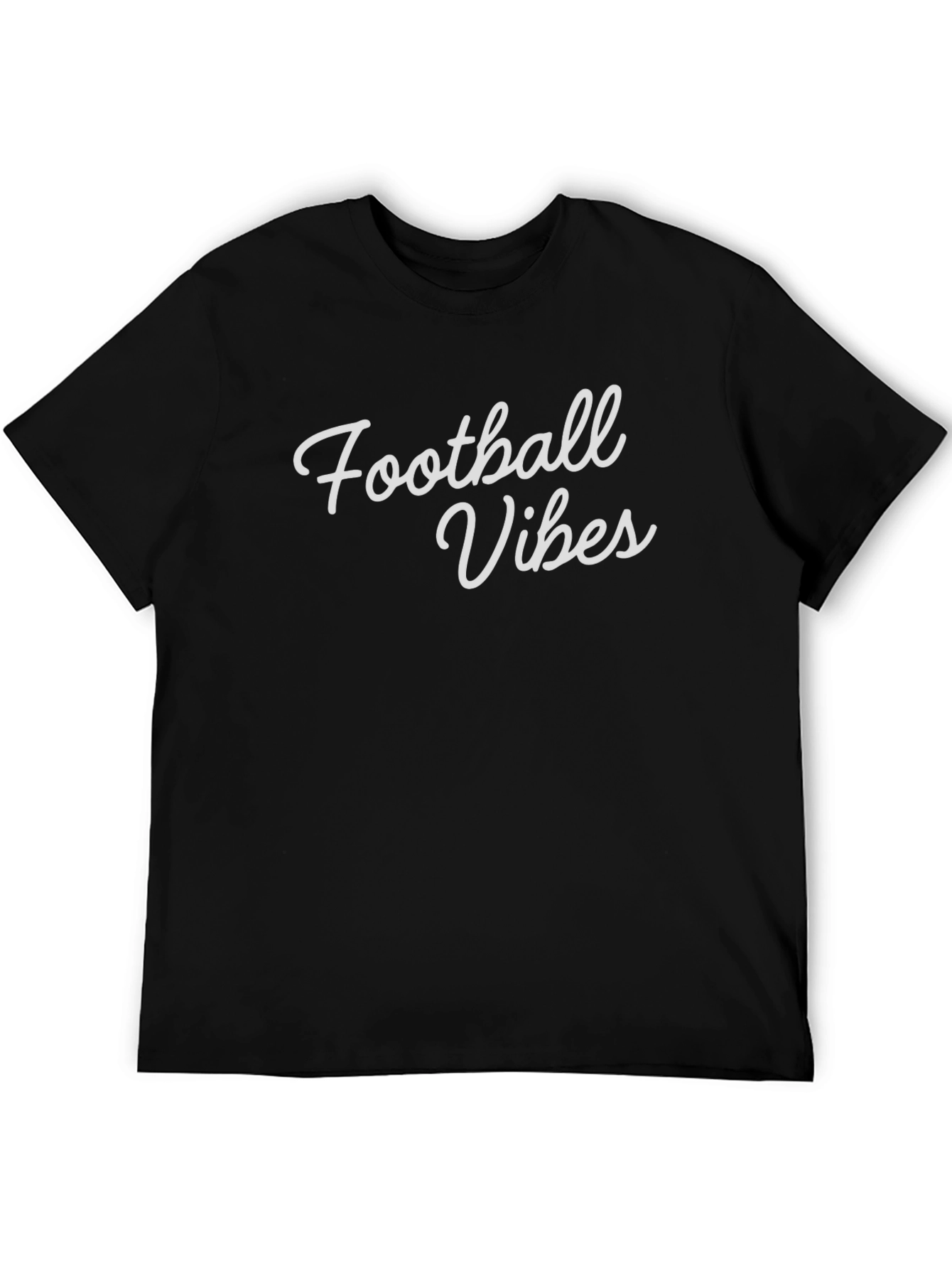 Black Football Vibes Graphic Tee - Soft Black T-Shirt view 5