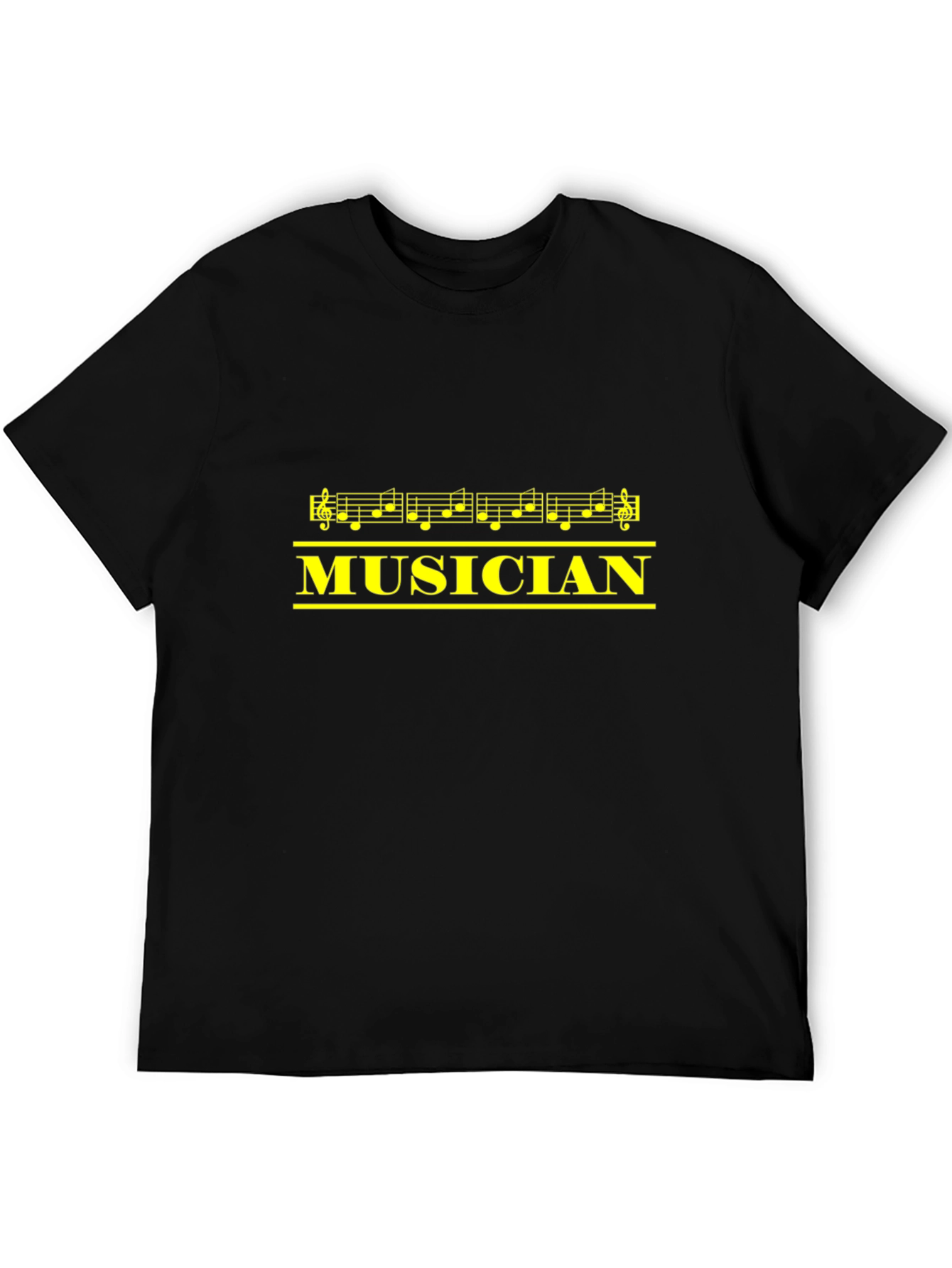 Black Musician Graphic Tee - Black Cotton Music Lover T-Shirt view 5