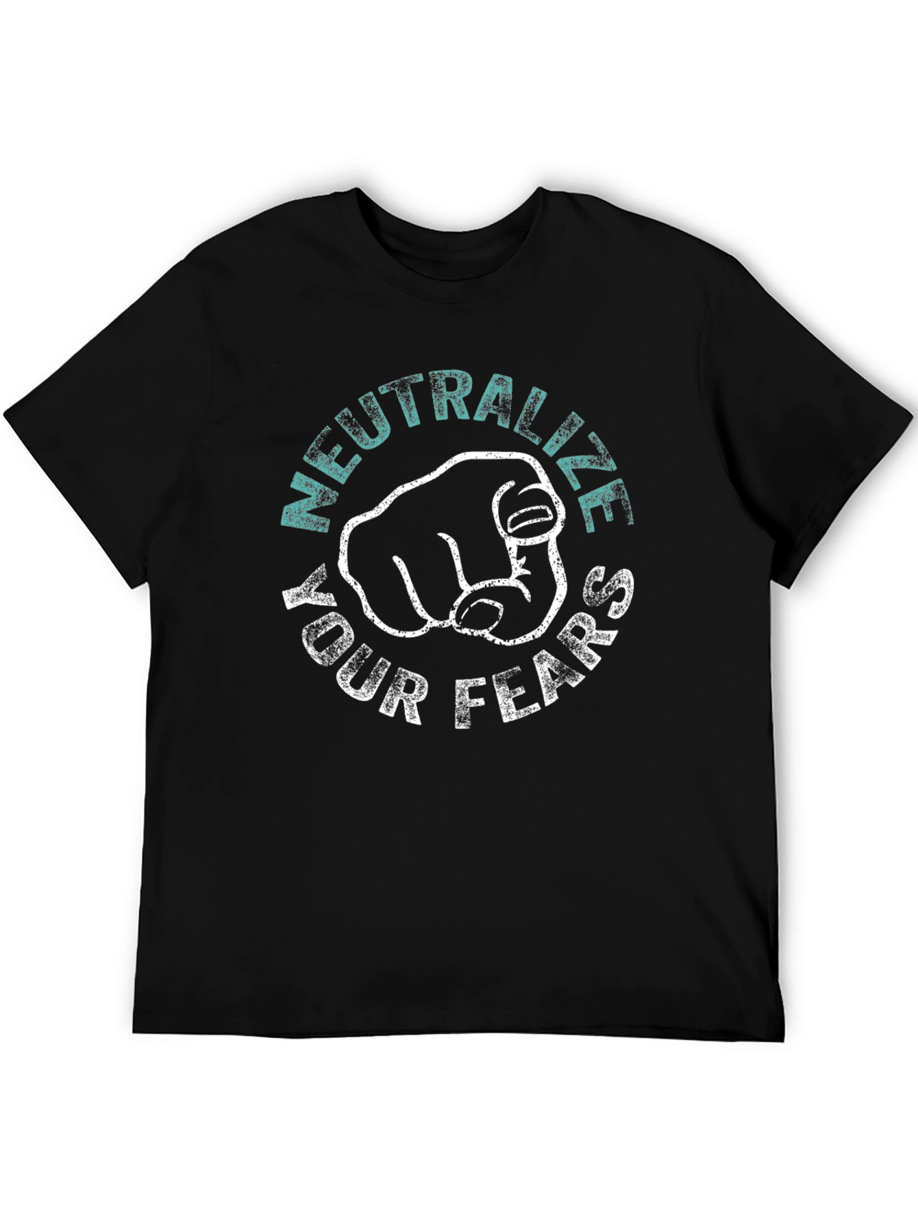 Black Neutralize Your Fears Black Graphic Tee view 5