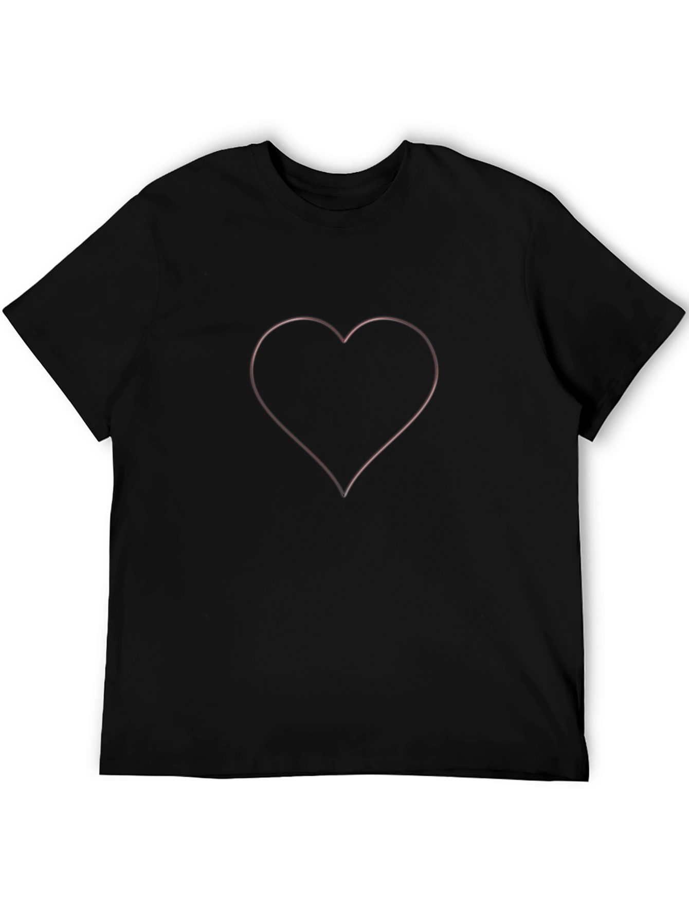 Black Heart Outline Graphic T-Shirt view 5