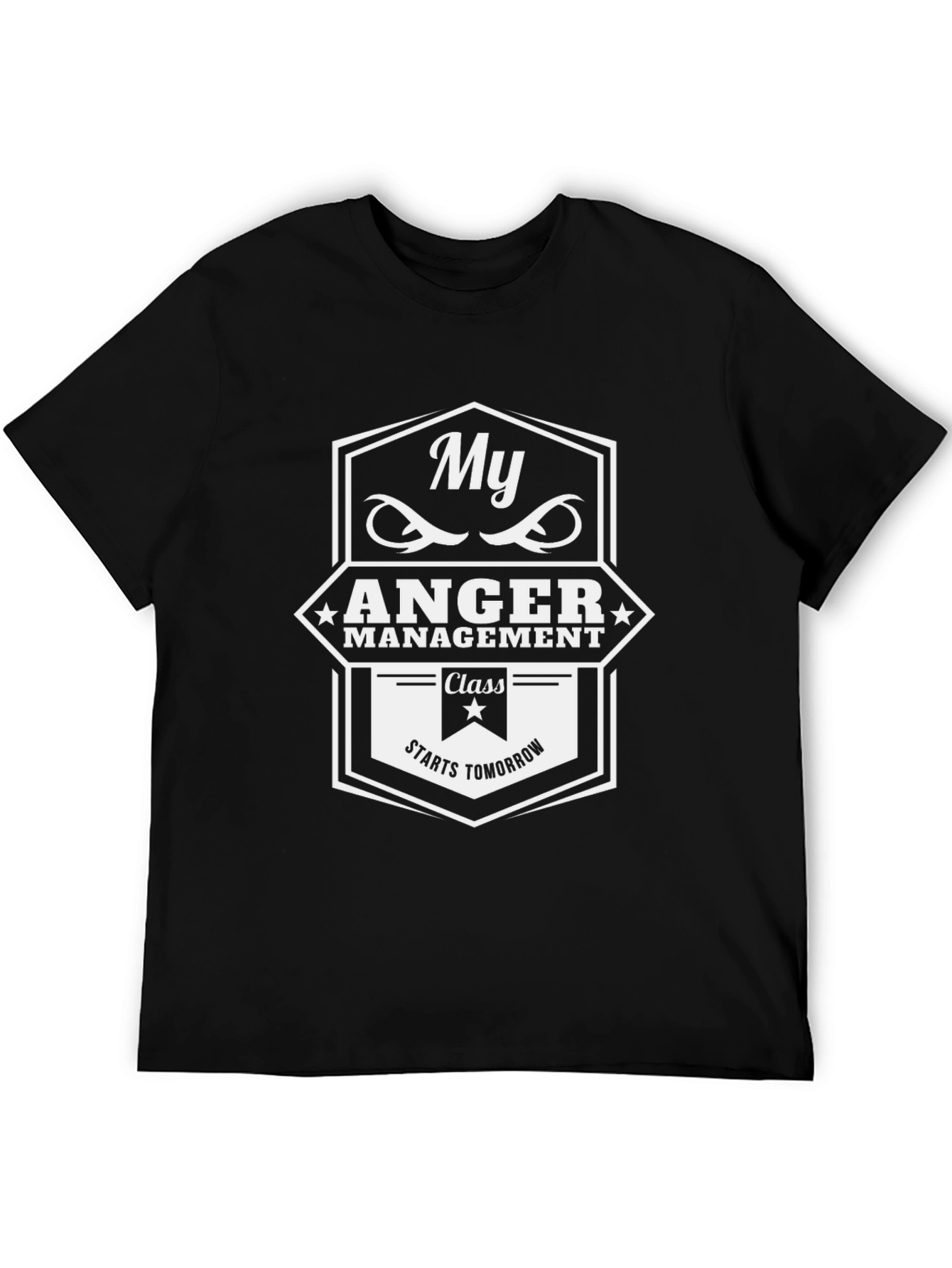 Black My Anger Management Class Starts Tomorrow Black T-Shirt view 5