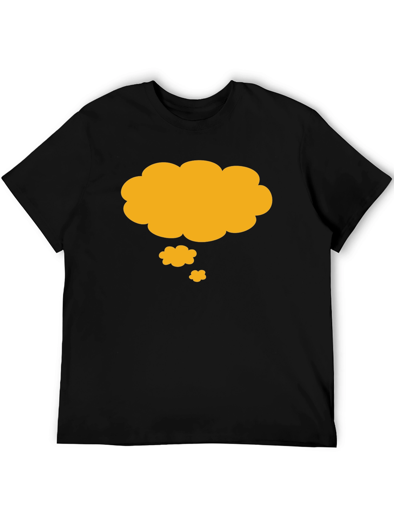 Black Thinking Cloud T-Shirt - Black, Casual Cotton Tee view 5