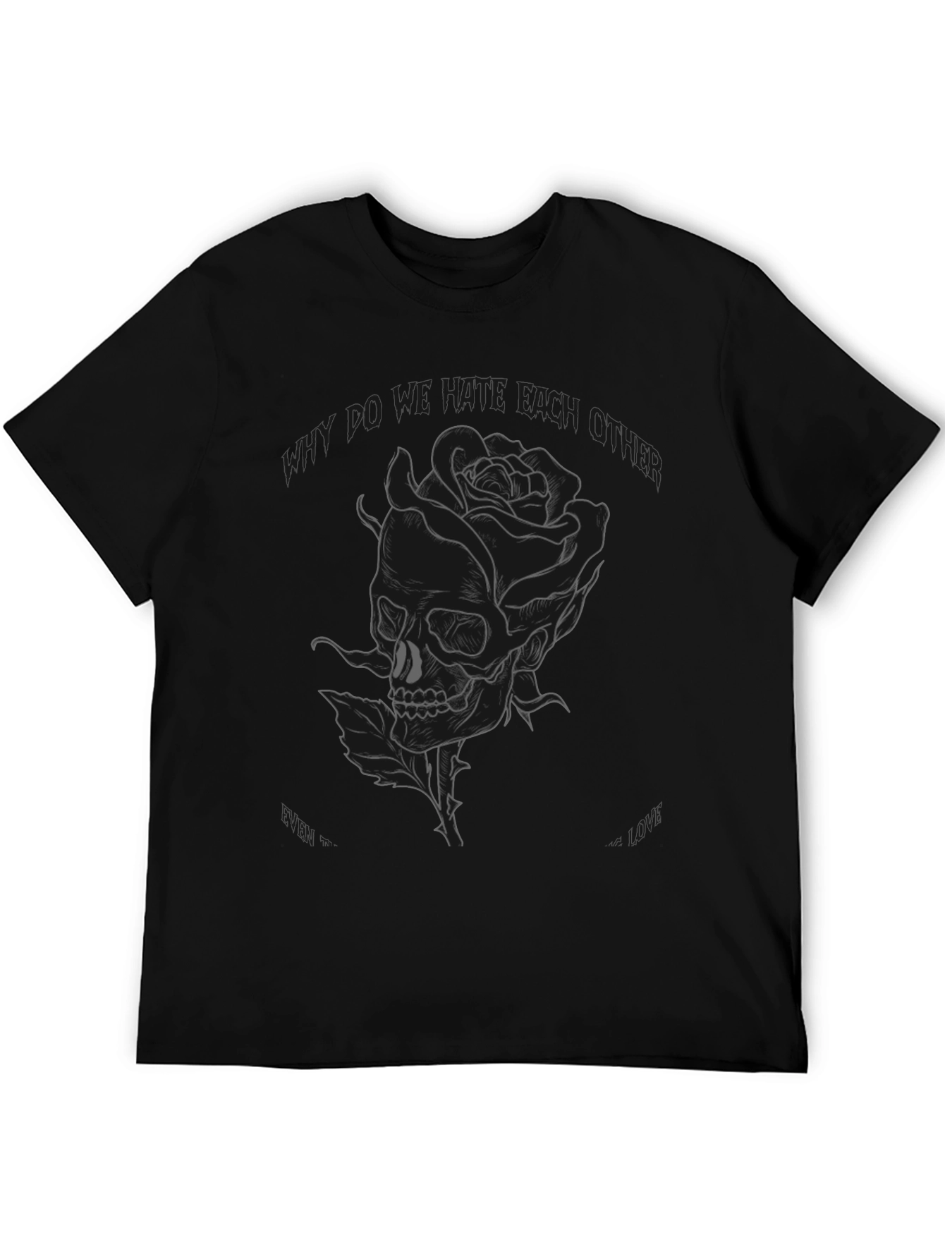 Black Skull Rose Graphic Tee - Edgy Style view 5