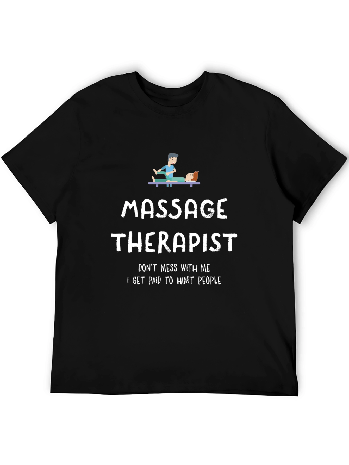 Black Massage Therapist Funny T-Shirt view 5