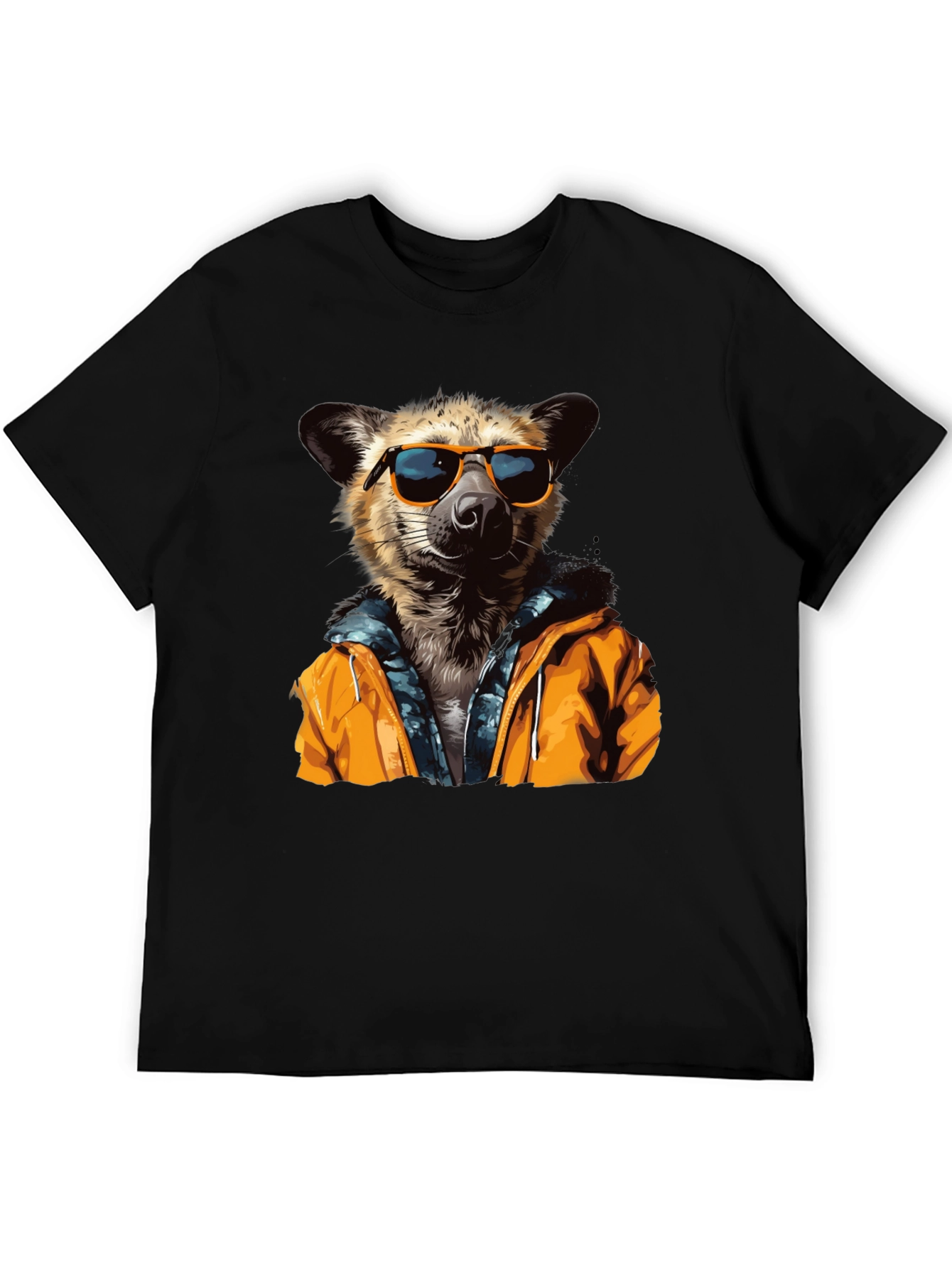 Black Cool Hyena Graphic Tee - Trendy Animal T-Shirt view 5