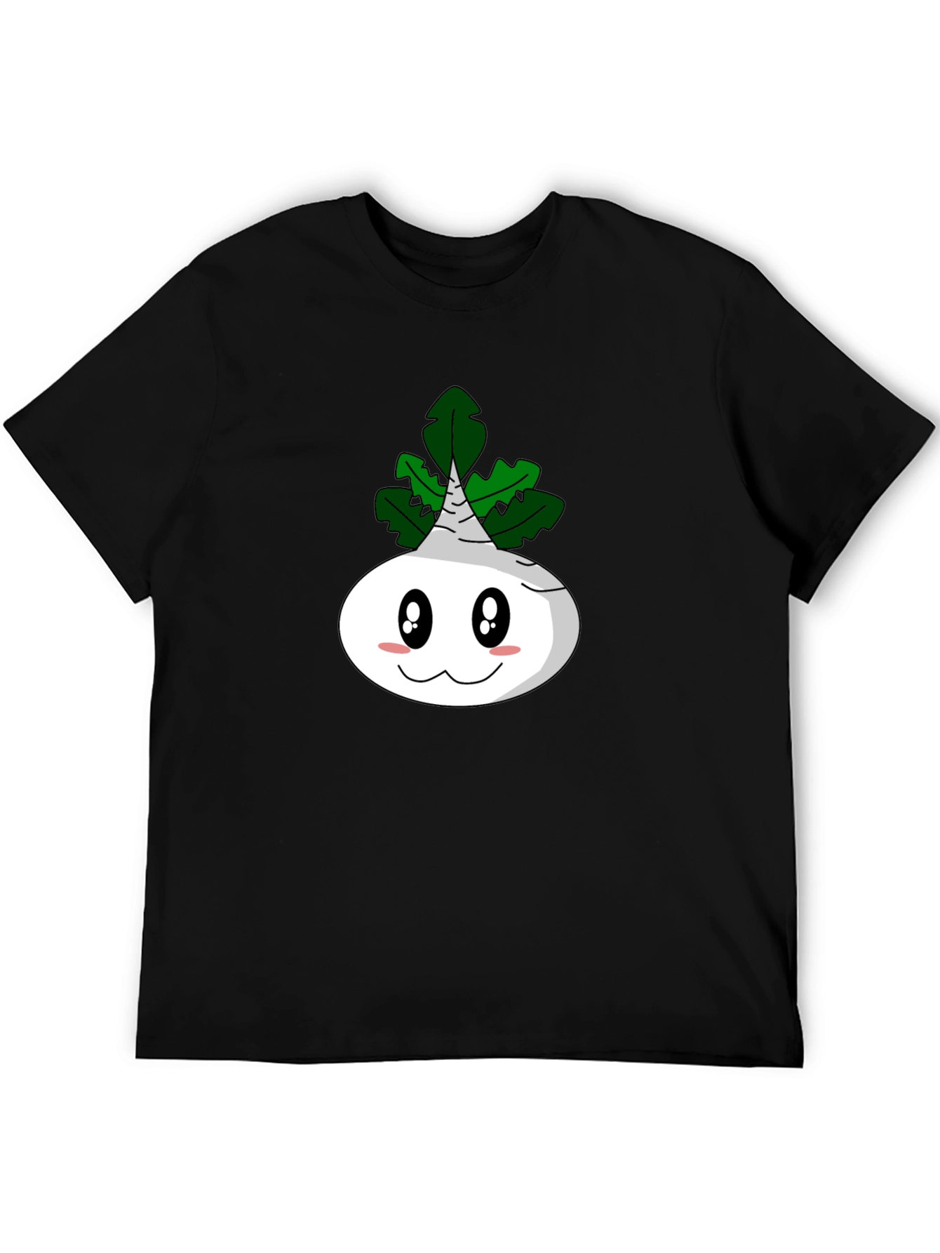 Black Cartoon Turnip T-Shirt - Funny Vegetable Tee view 5