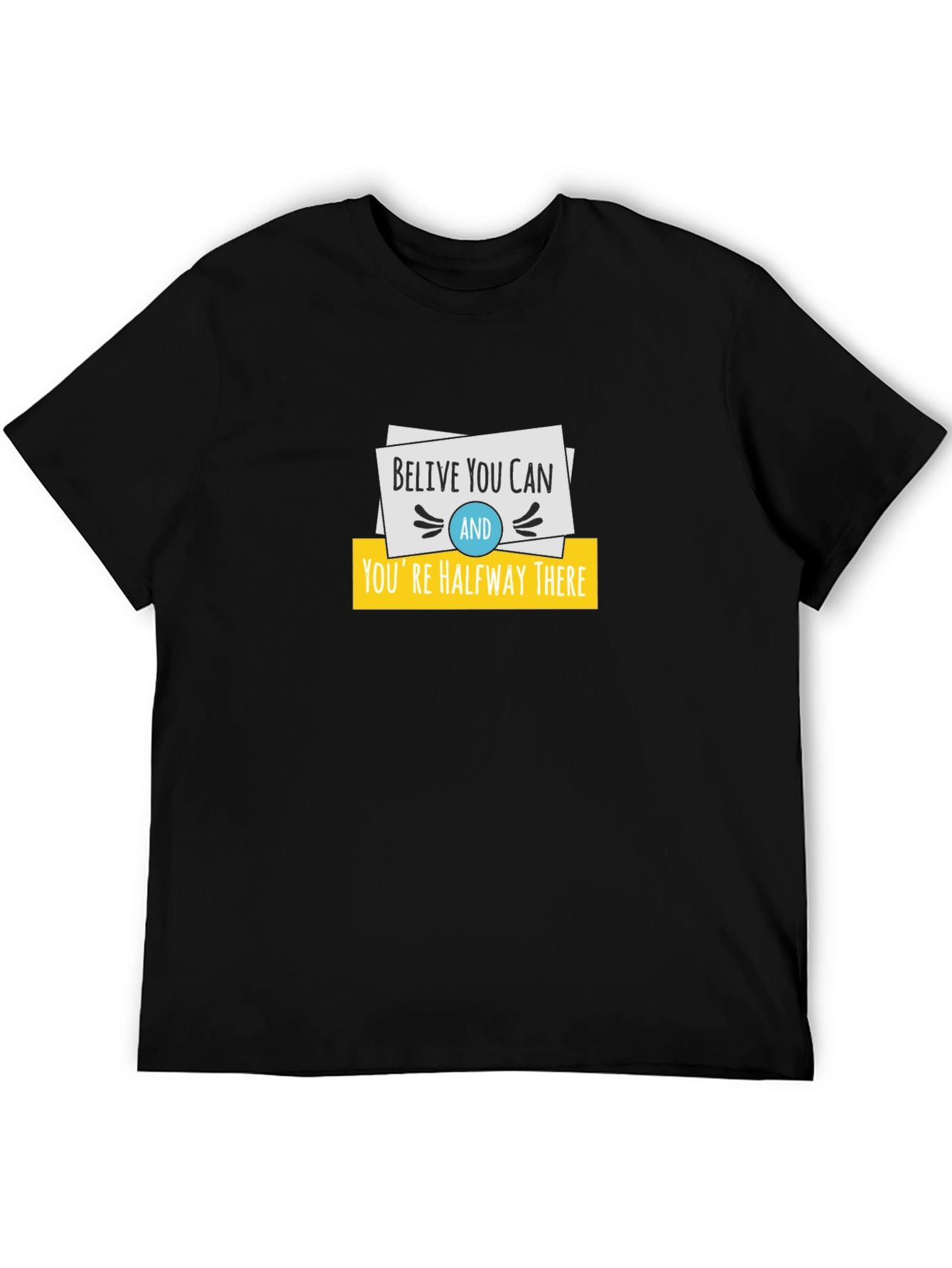 Black Believe You Can T-Shirt - Motivational Design view 5