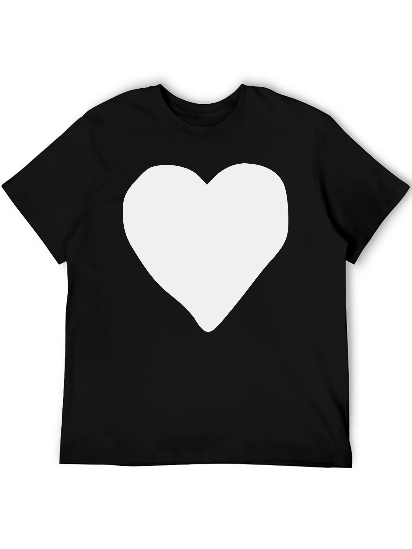 Black Heart Graphic Tee - Black Cotton Casual Shirt view 5