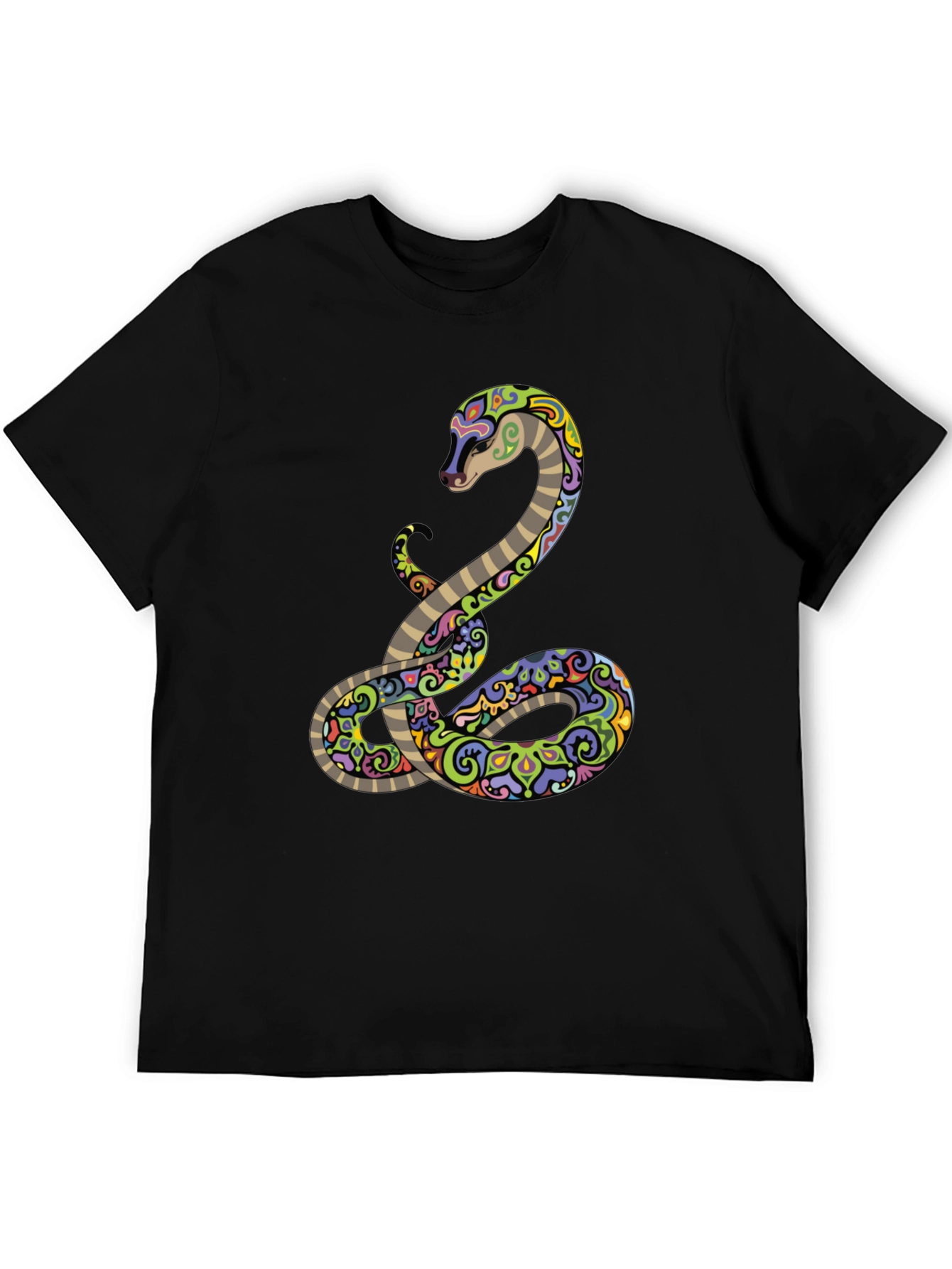 Black Cool Snake Graphic Tee - Black T-Shirt view 5
