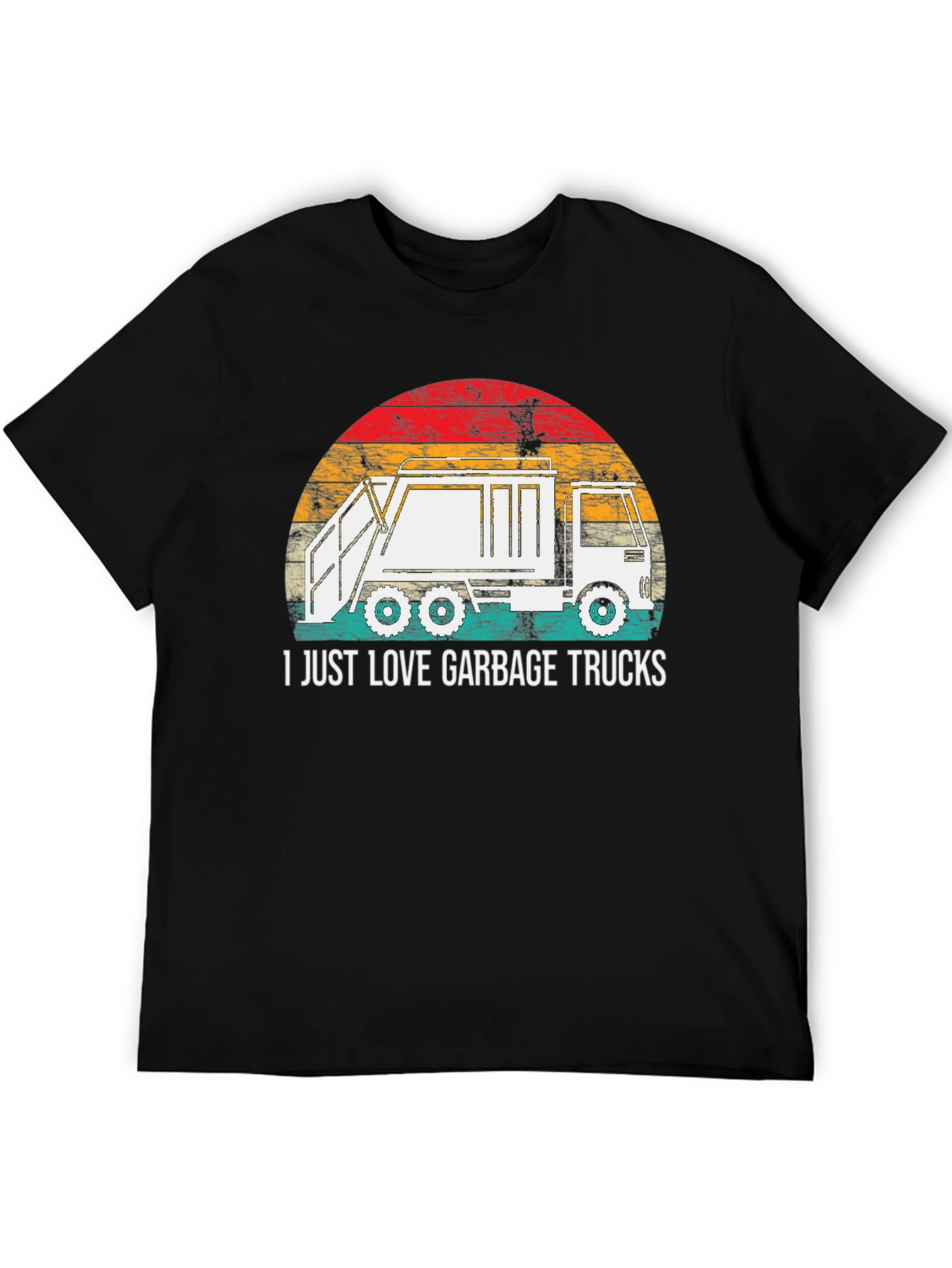 Black I Love Garbage Trucks Graphic Tee view 5