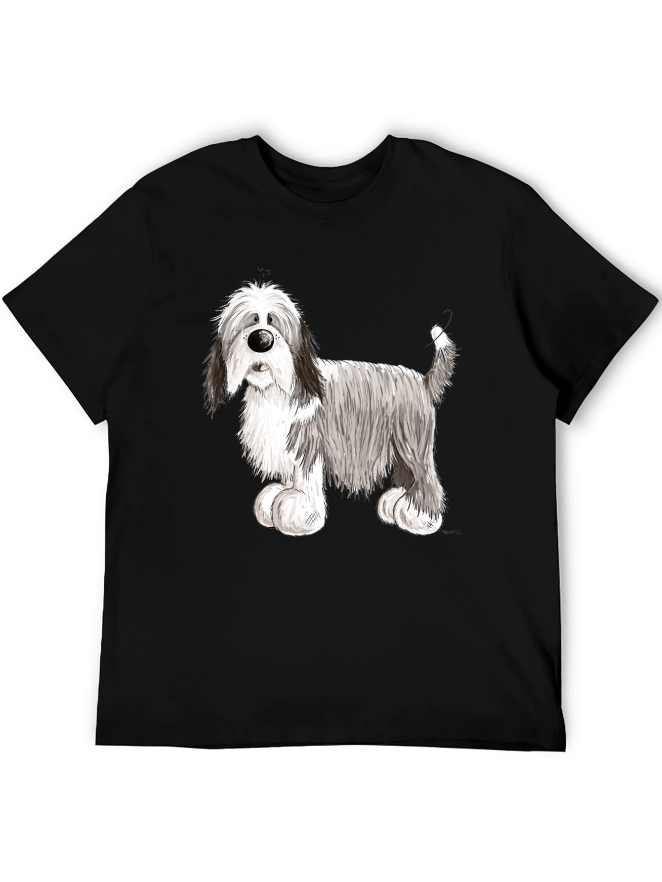 Black Bearded Collie Dog Graphic Tee - Black view 5