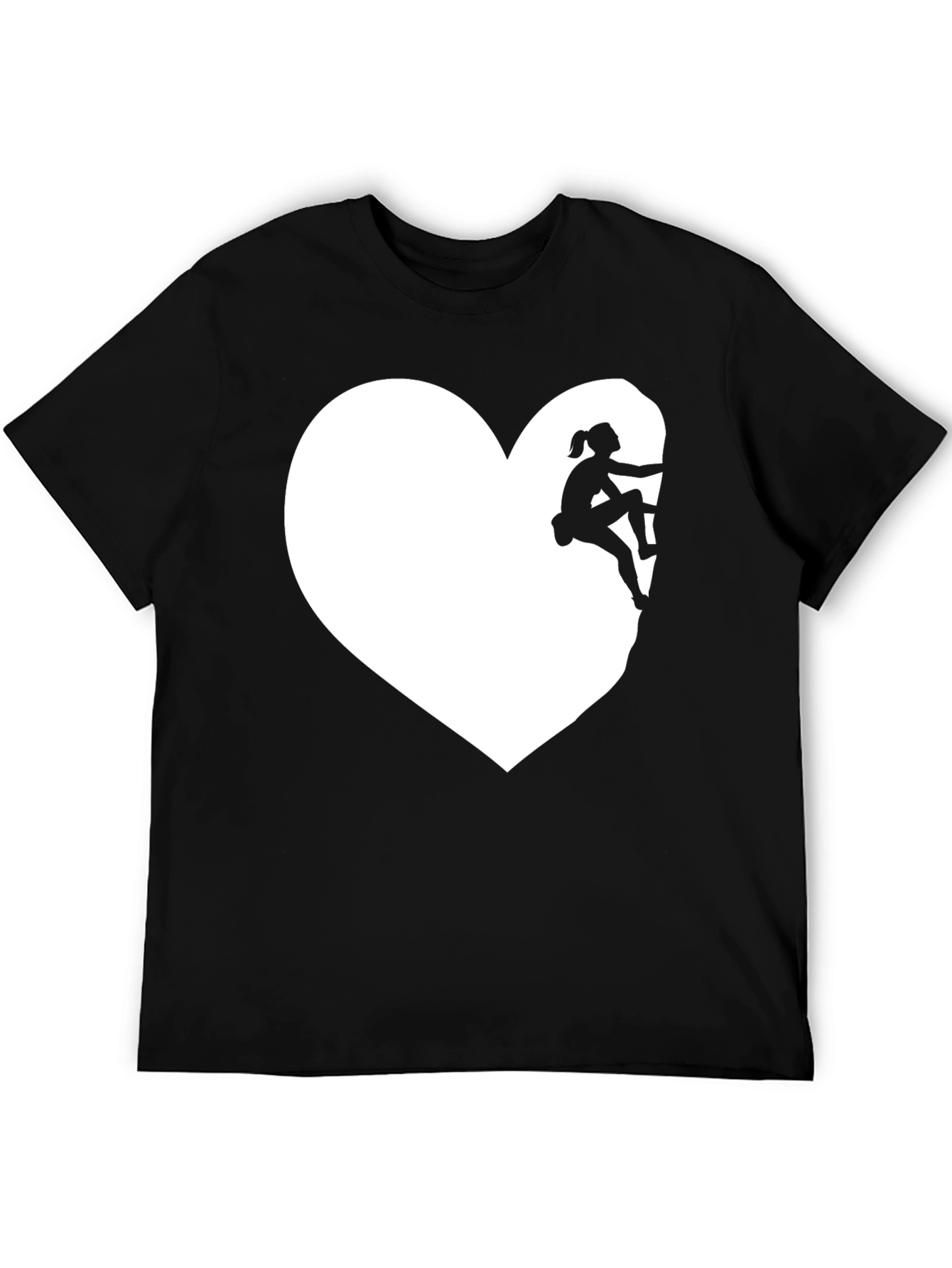 Black Climbing Heart Tee - Love to Climb Graphic T-Shirt view 5