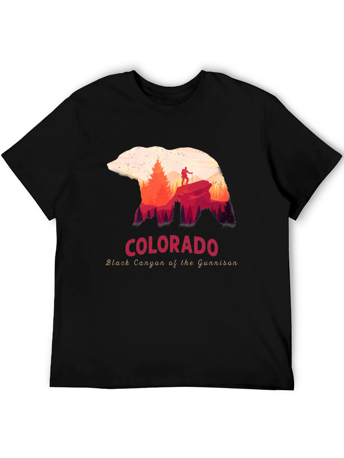 Black Colorado Black Canyon Bear Graphic T-Shirt view 5