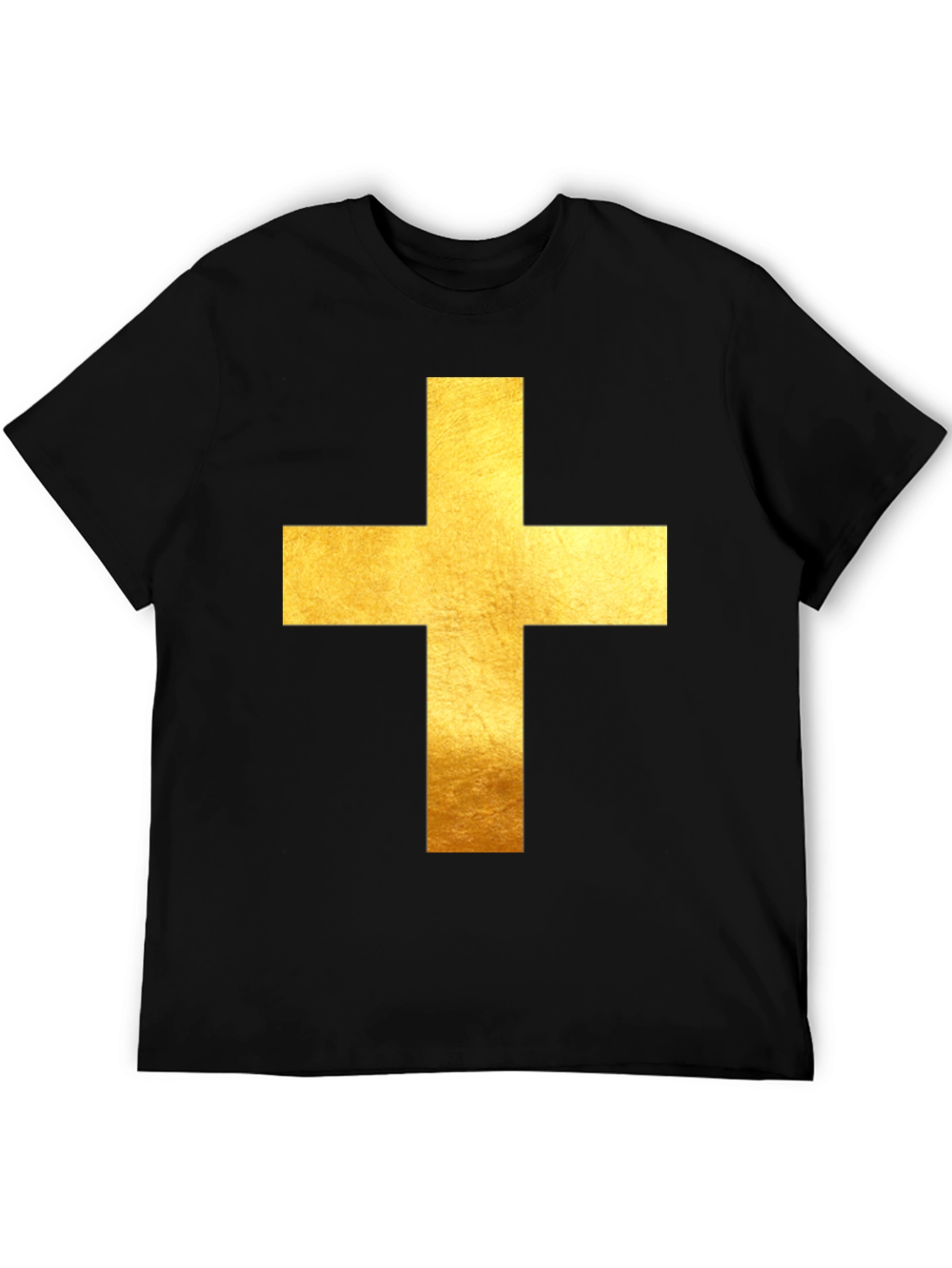 Black Gold Cross Graphic Black T-Shirt view 5