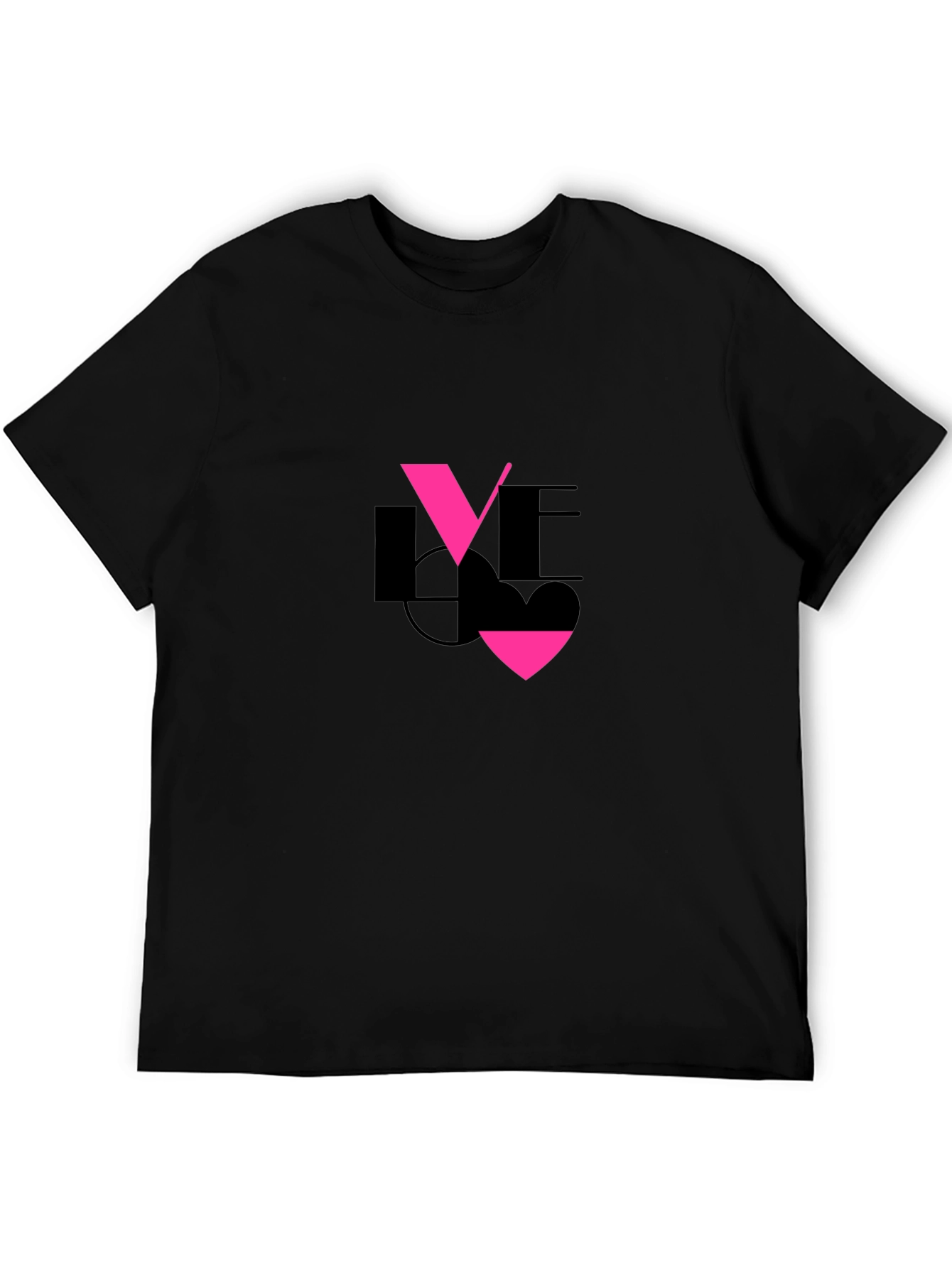 Black Love Graphic Black T-Shirt view 5