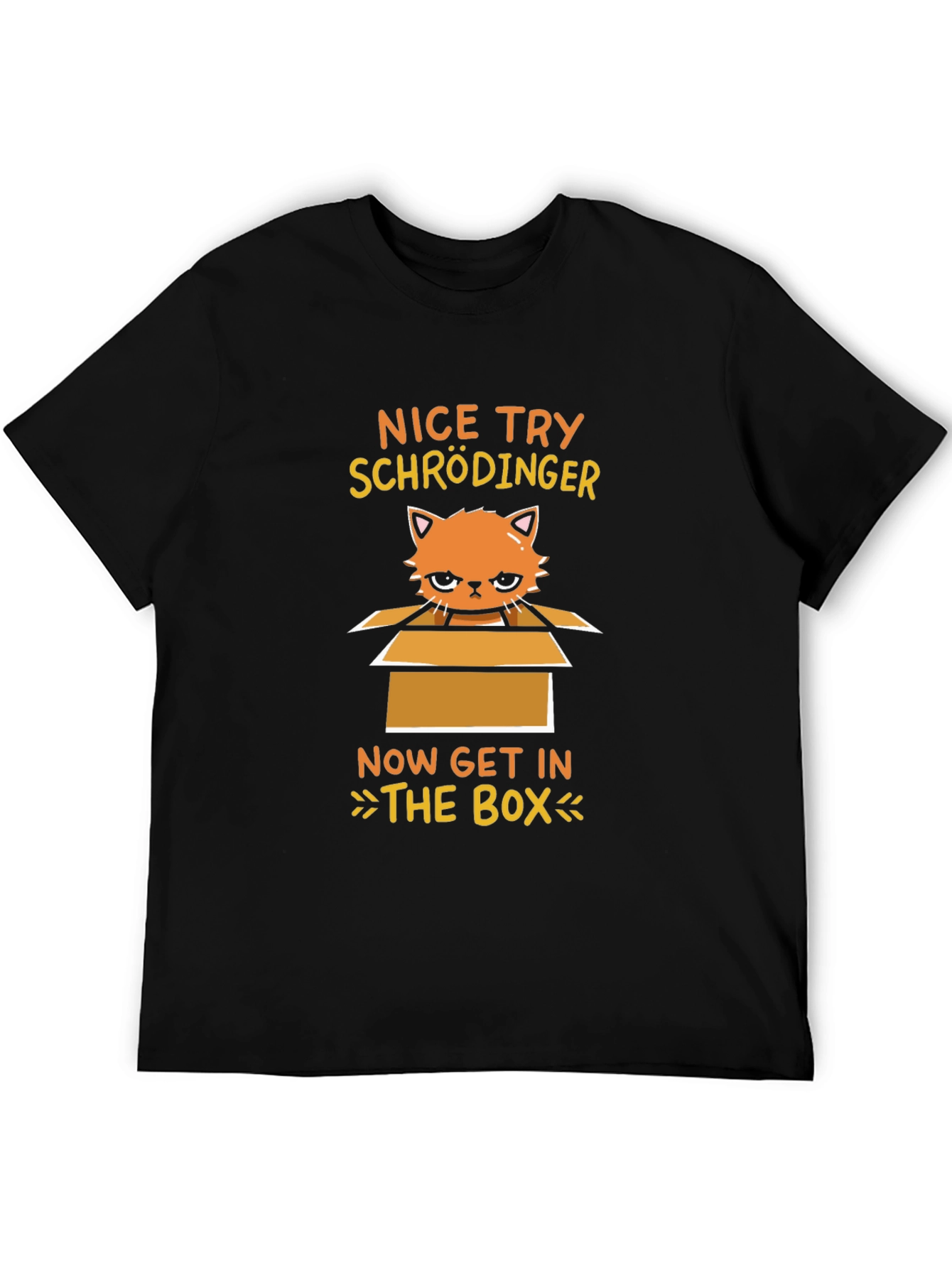 Black Schrödinger's Cat T-Shirt: Funny Science Tee view 5
