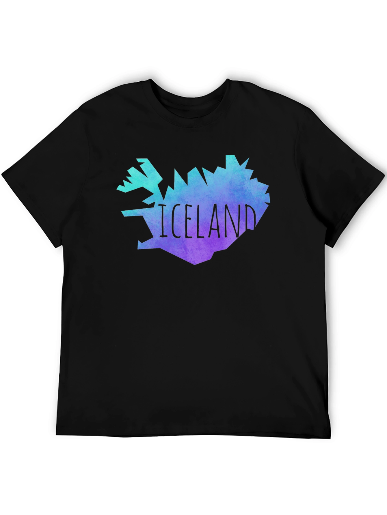 Black Iceland Map Graphic Tee - Black Unisex T-Shirt view 5