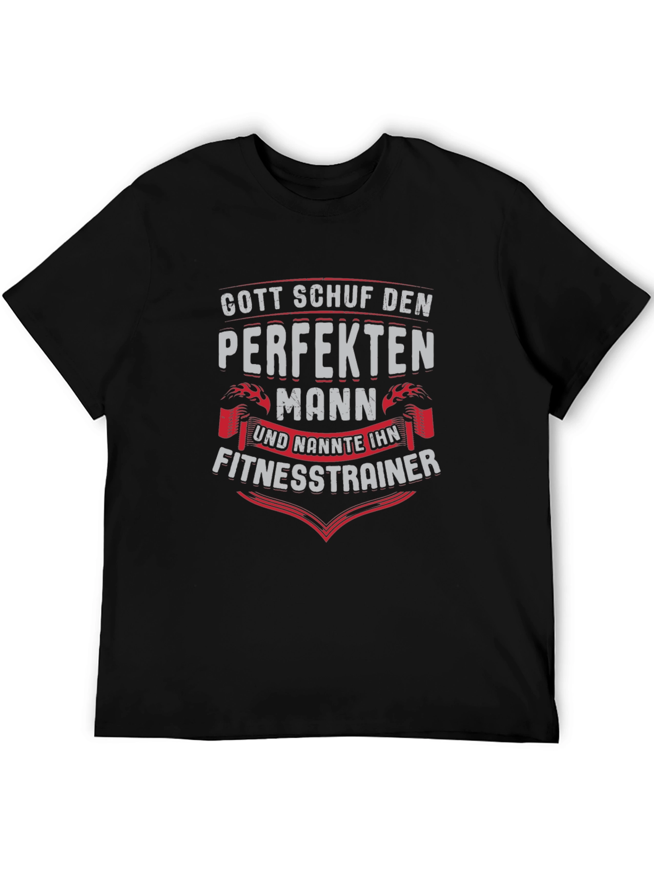 Black Fitness Trainer Perfect Man T-Shirt view 5
