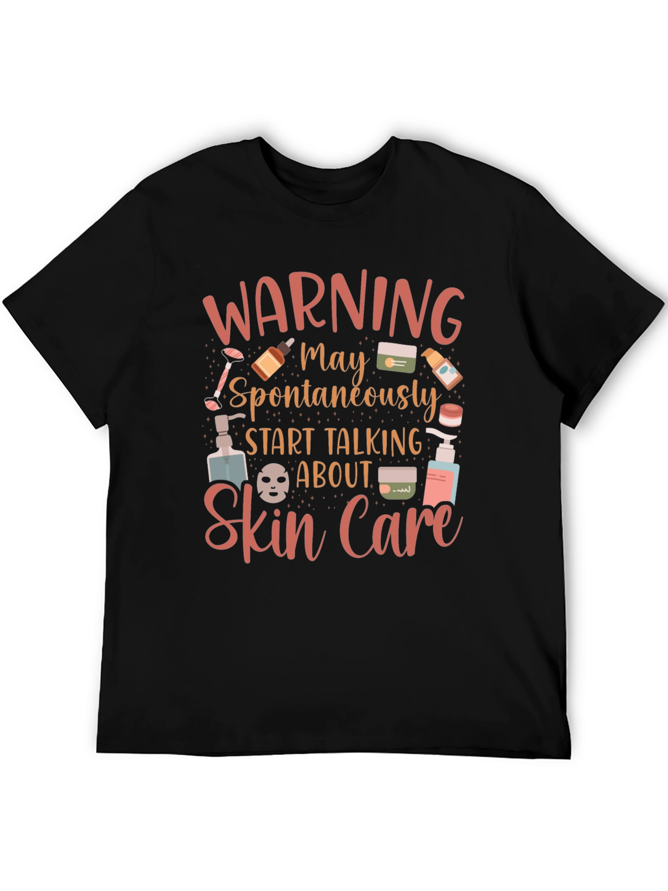 Black Warning Skin Care T-Shirt view 5