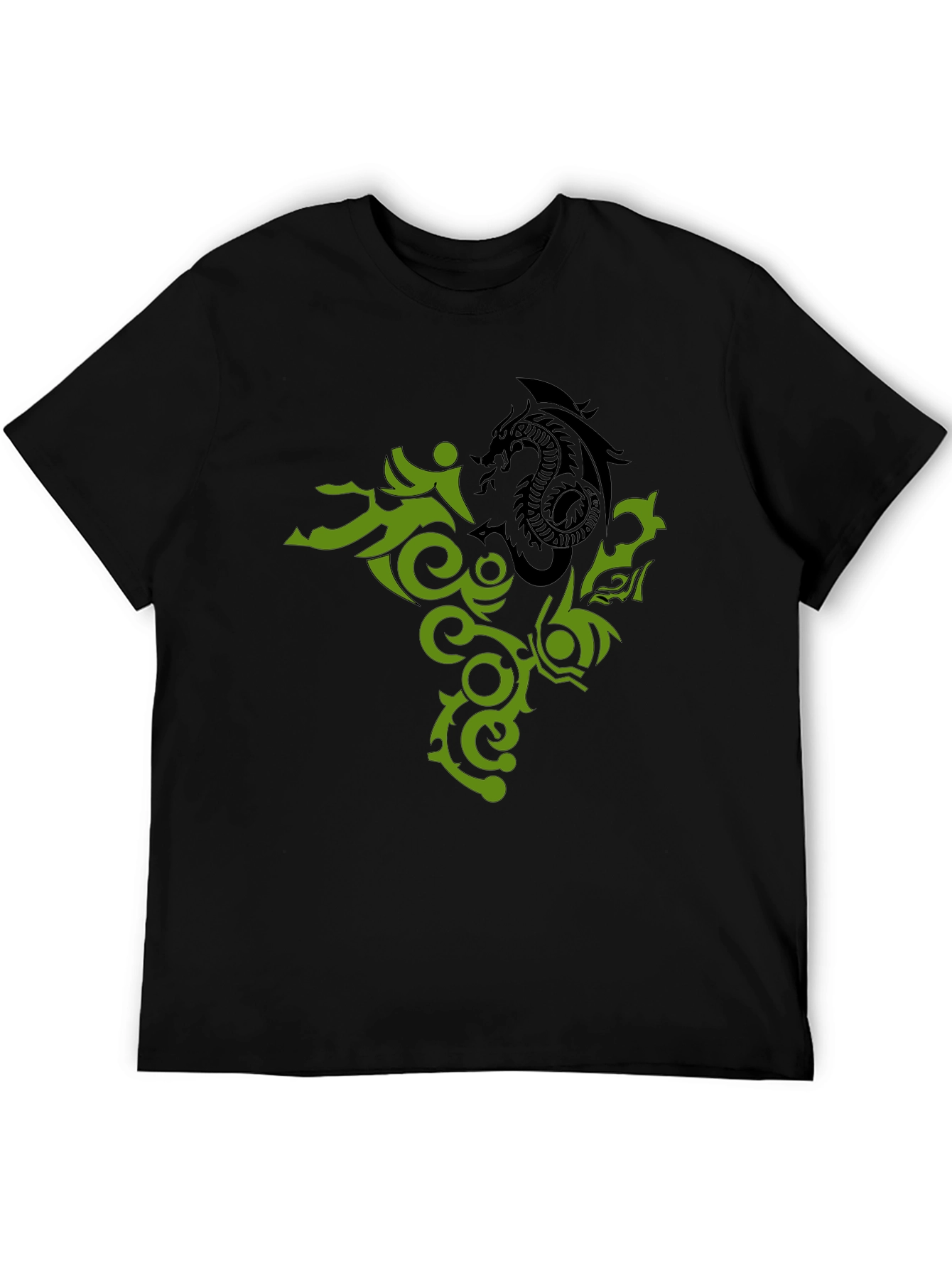 Black Dragon Tattoo Graphic Black T-Shirt view 5