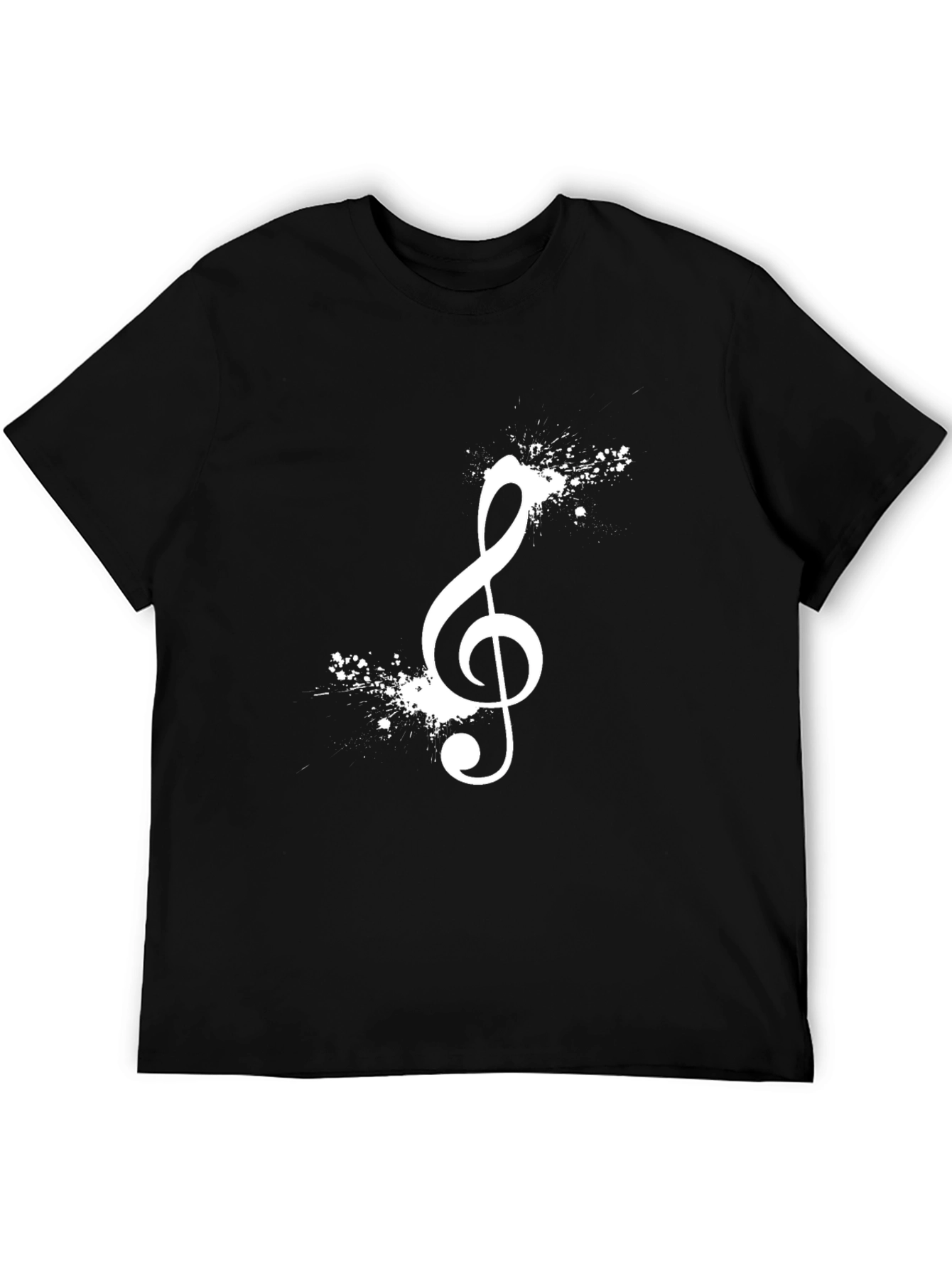 Black Music Note Graphic Tee - Classic Black T-Shirt view 5