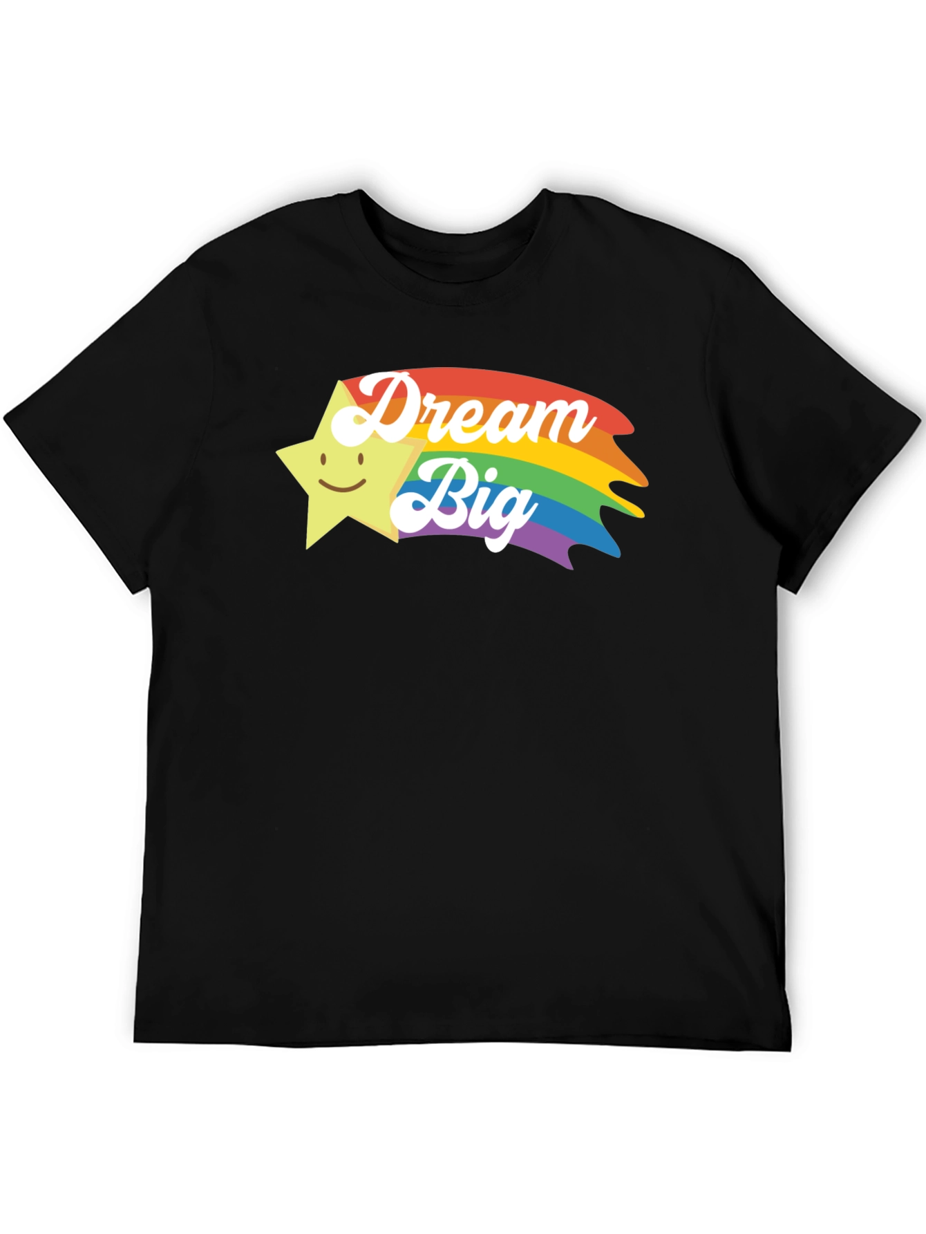 Black Dream Big Rainbow Star Graphic T-Shirt view 5