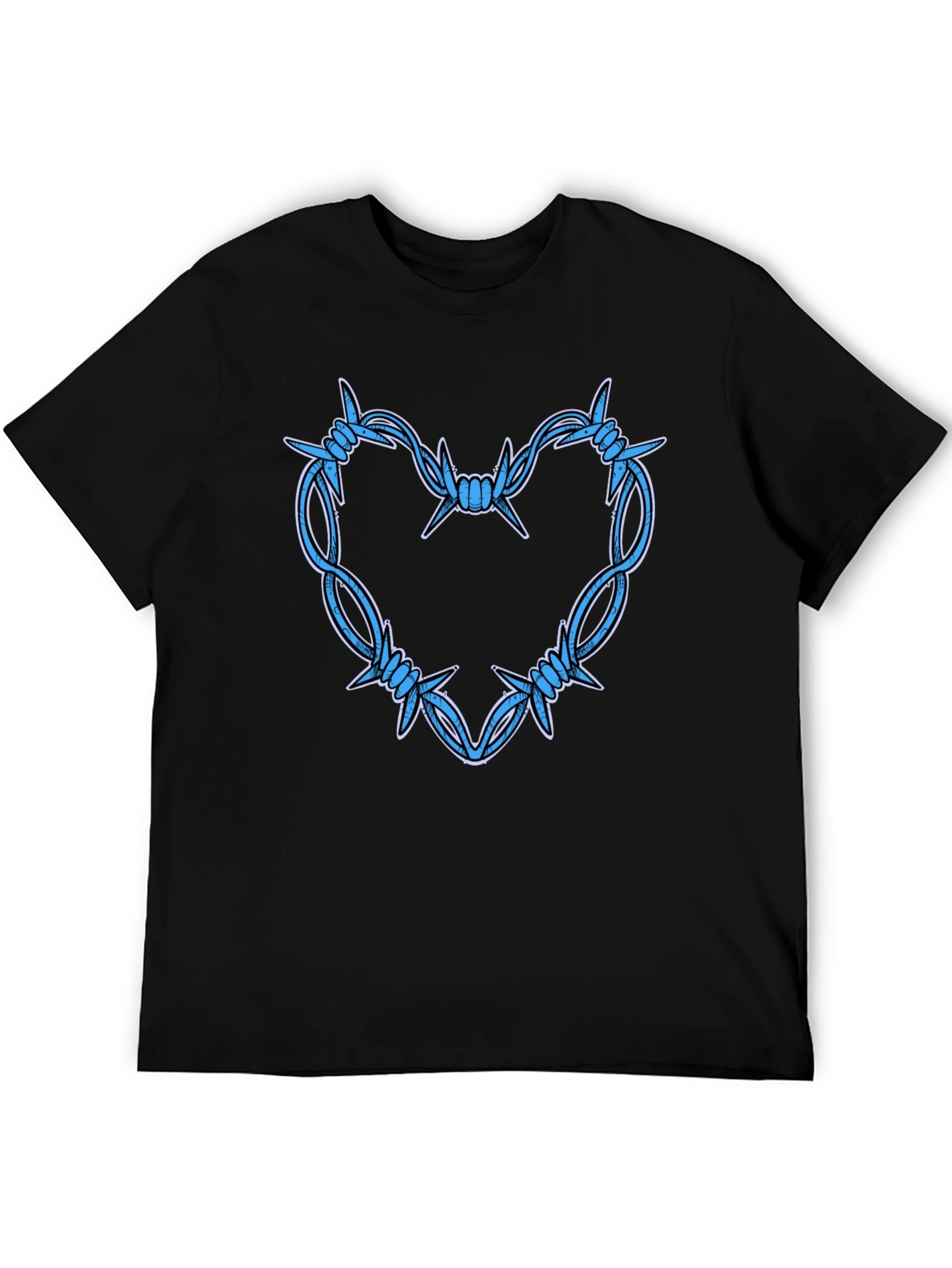 Black Barbed Wire Heart Graphic T-Shirt view 5