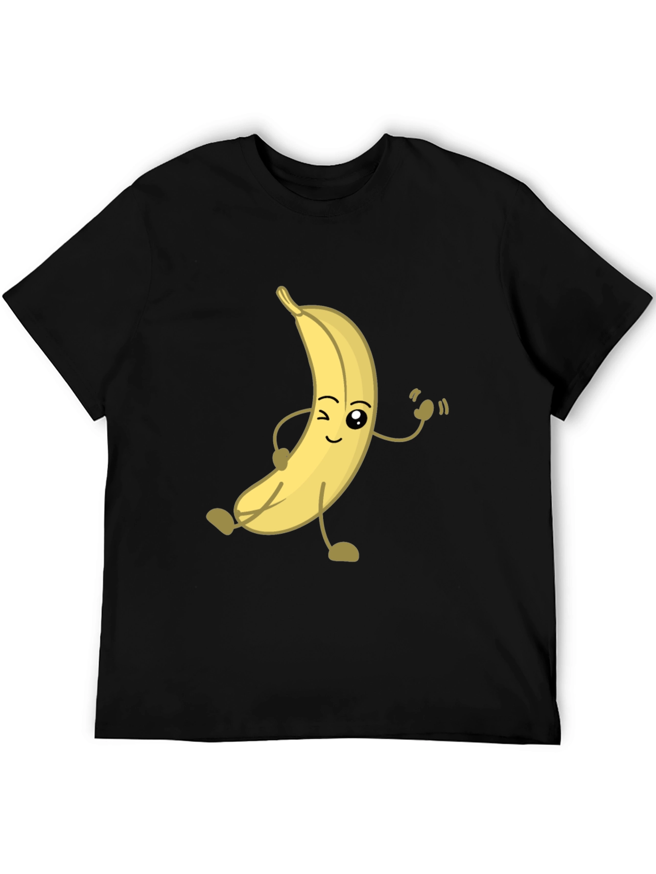 Black Funny Banana Cartoon Graphic T-Shirt view 5