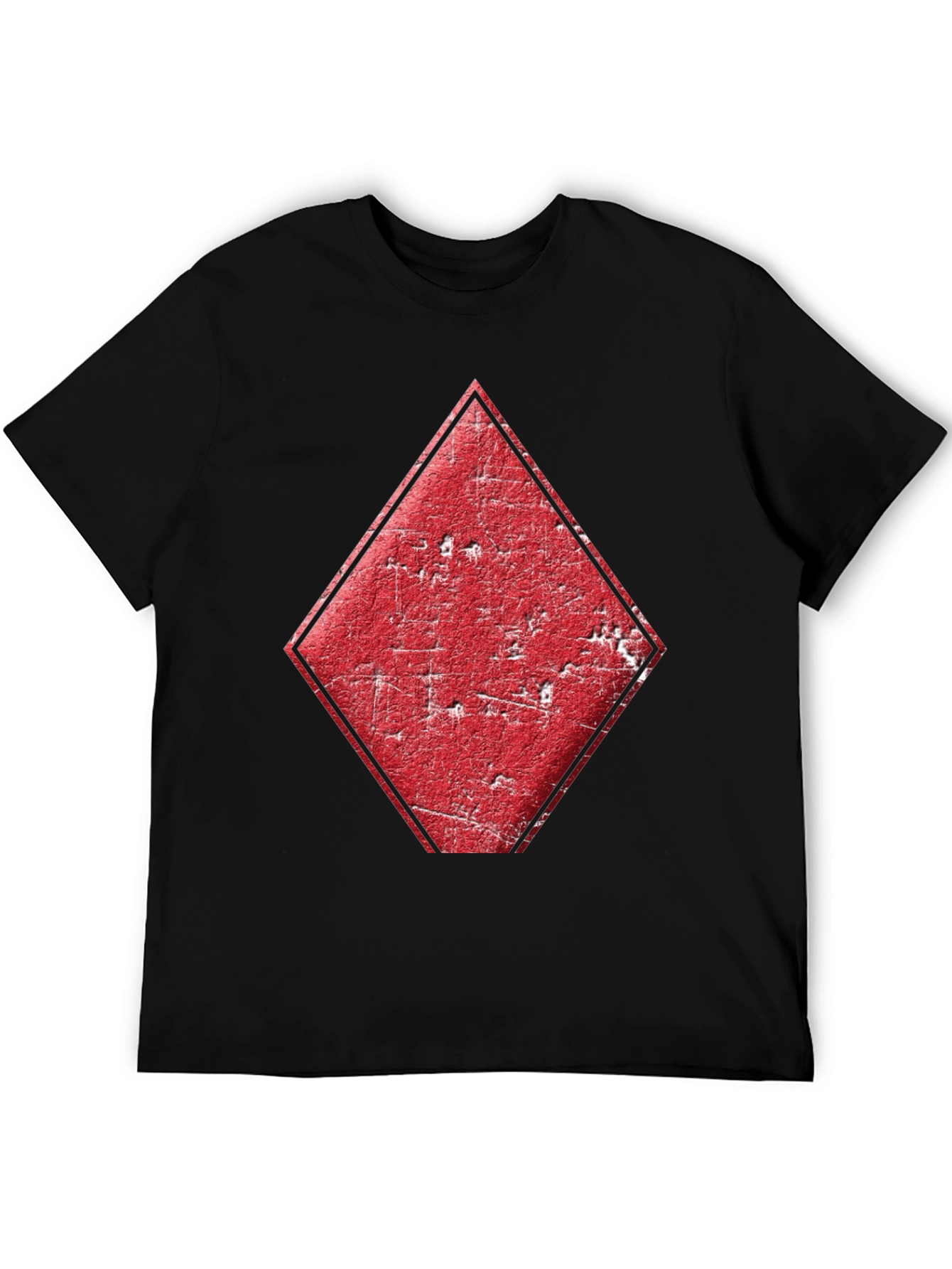Black Diamond Card Suit Graphic Tee - Men's Black T-Shirt view 5