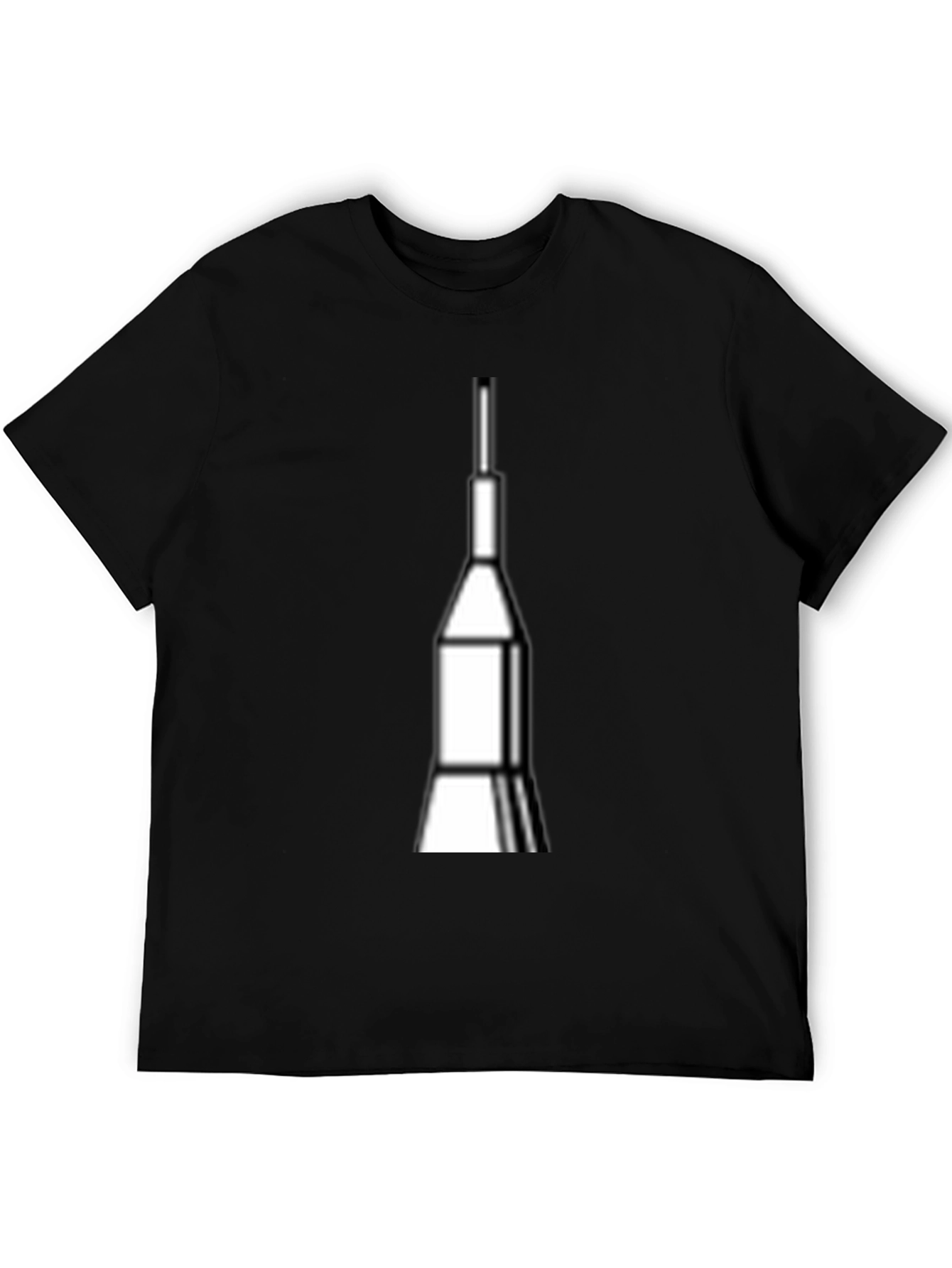 Black Rocket Graphic Tee - Space Launch Design T-Shirt view 5