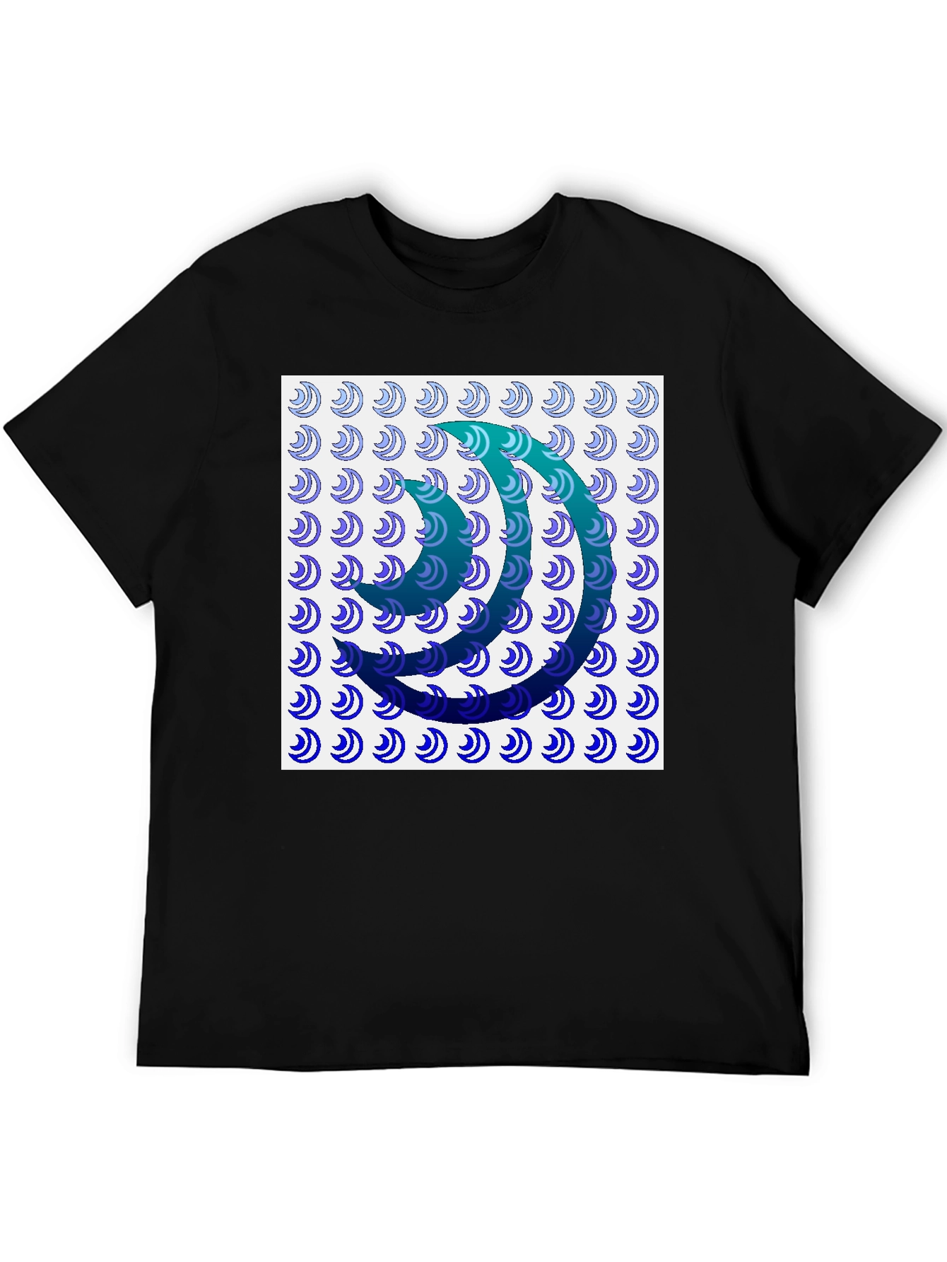 Abstract Wave Pattern Graphic T-Shirt - 5