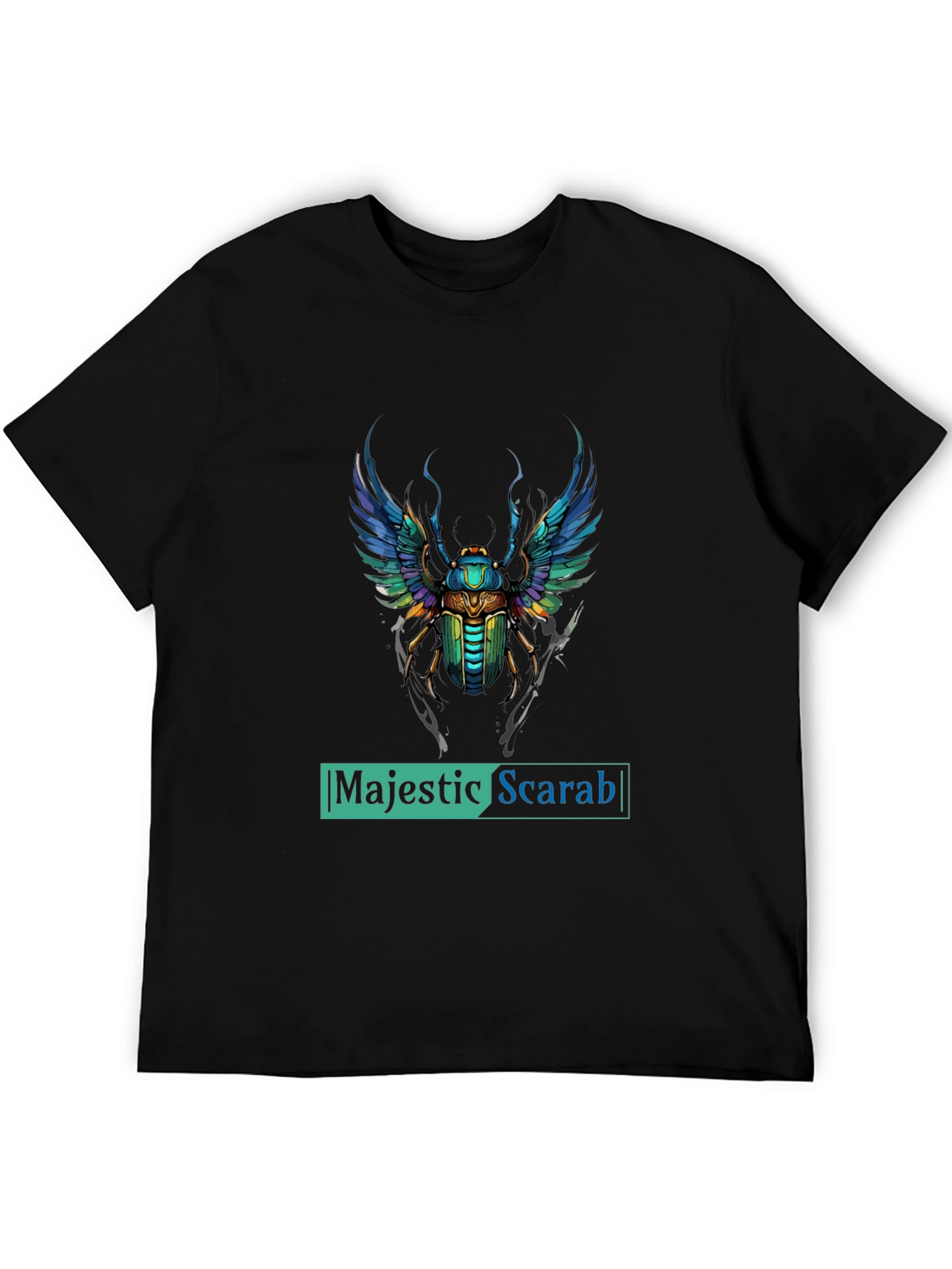 Black Majestic Scarab Graphic Tee - Premium Comfort Fit view 5