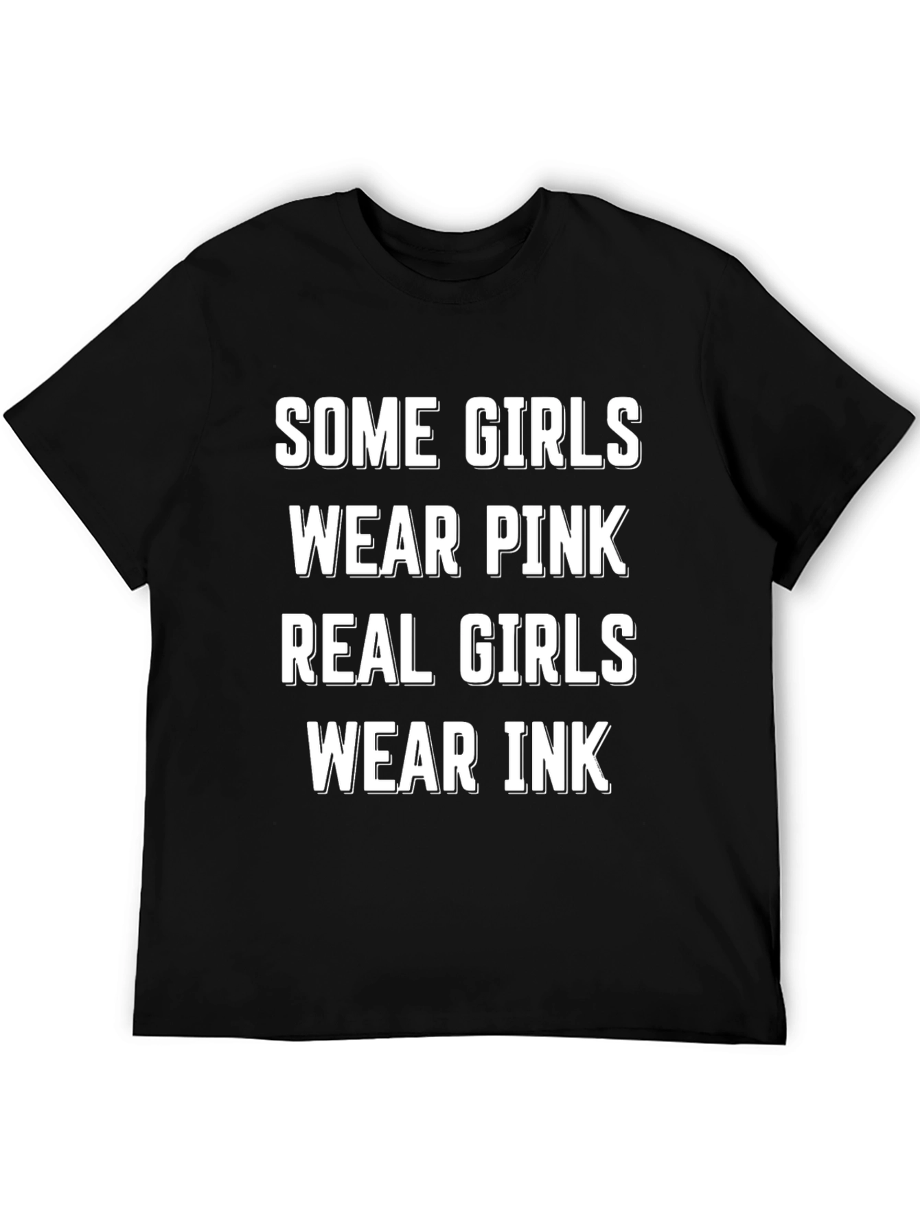 Black Real Girls Wear Ink T-Shirt - Funny Tattoo Tee view 5