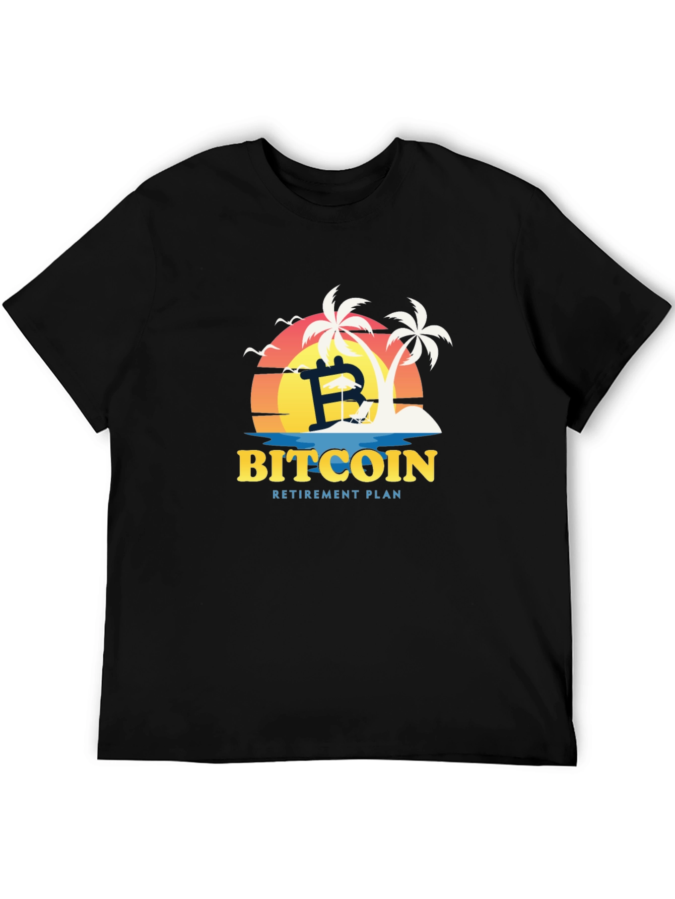 Black Bitcoin Retirement Plan Black T-Shirt view 5