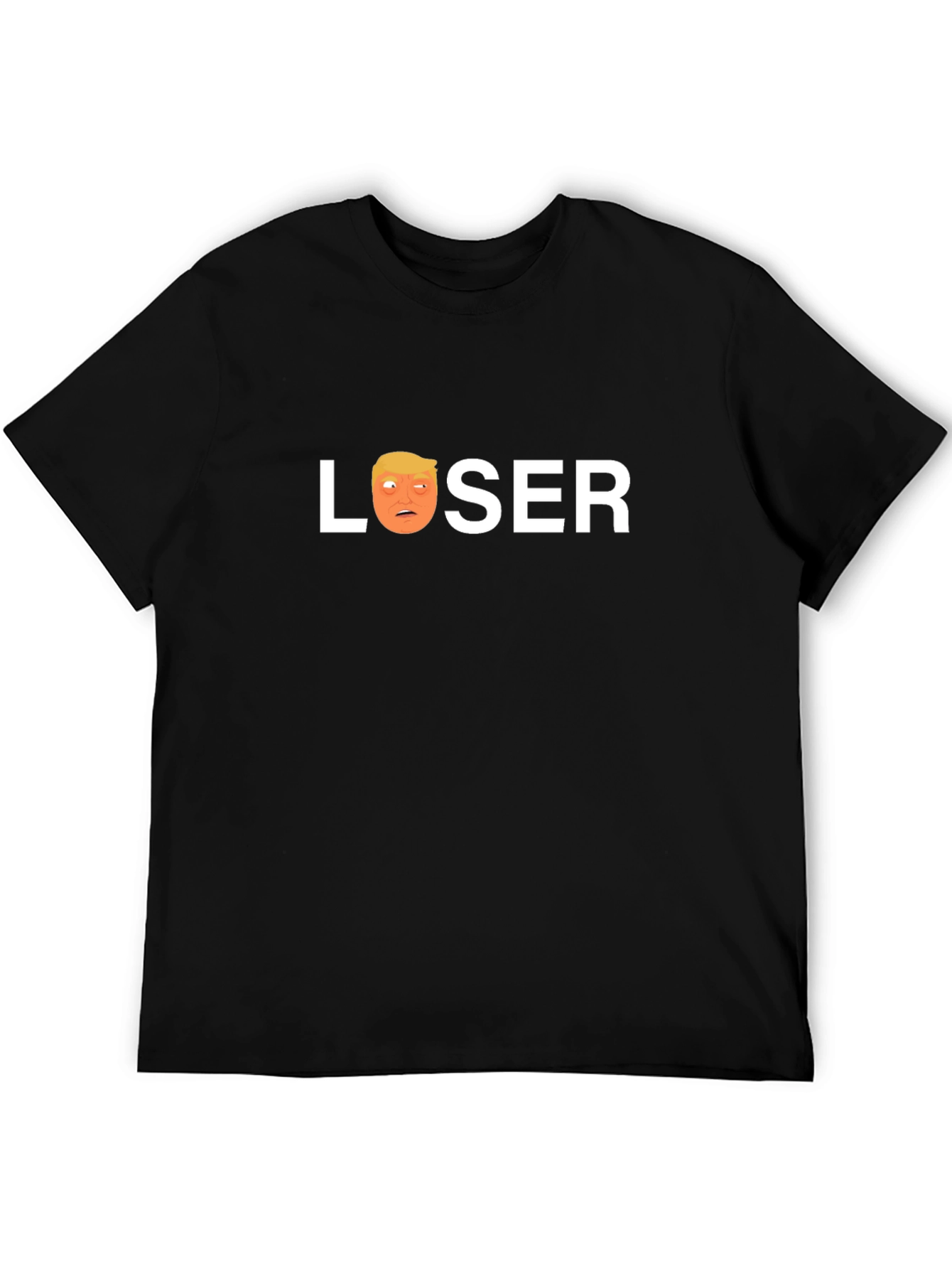 Black Loser Trump Graphic T-Shirt - Black Crew Neck Tee view 5