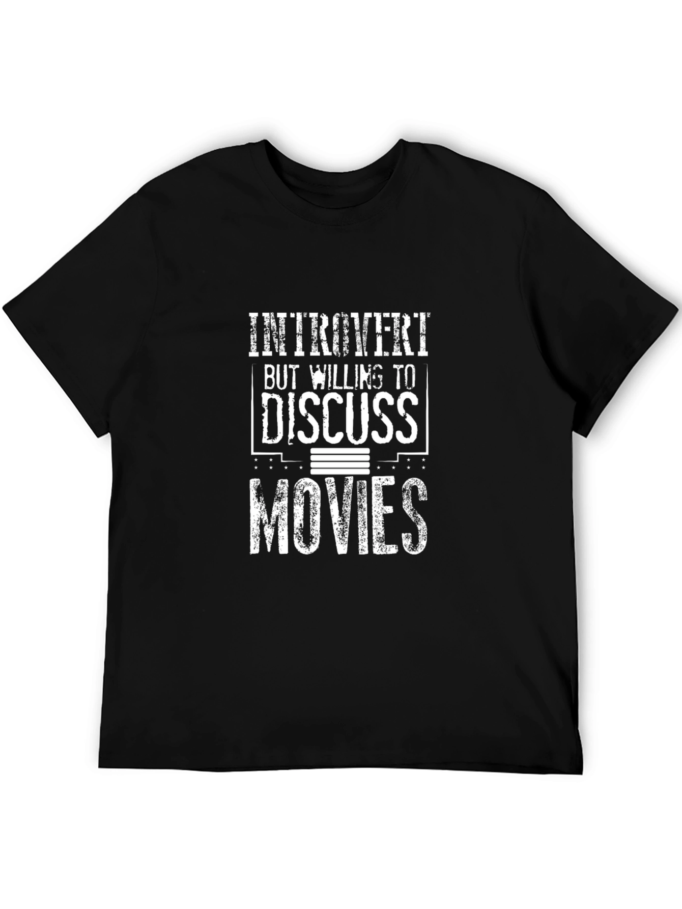 Black Introvert Movie Lover Black T-Shirt view 5