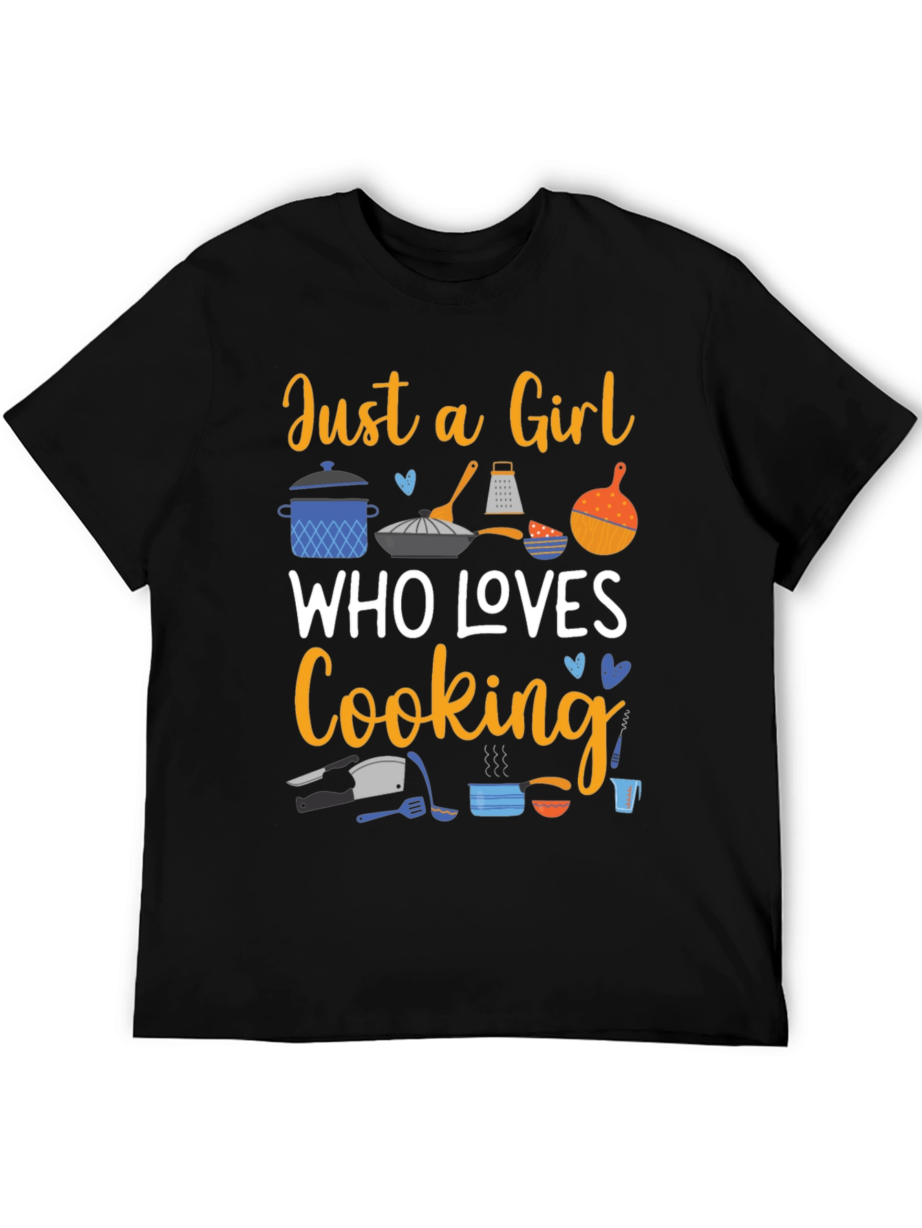 Black Just a Girl Who Loves Cooking T-Shirt view 5