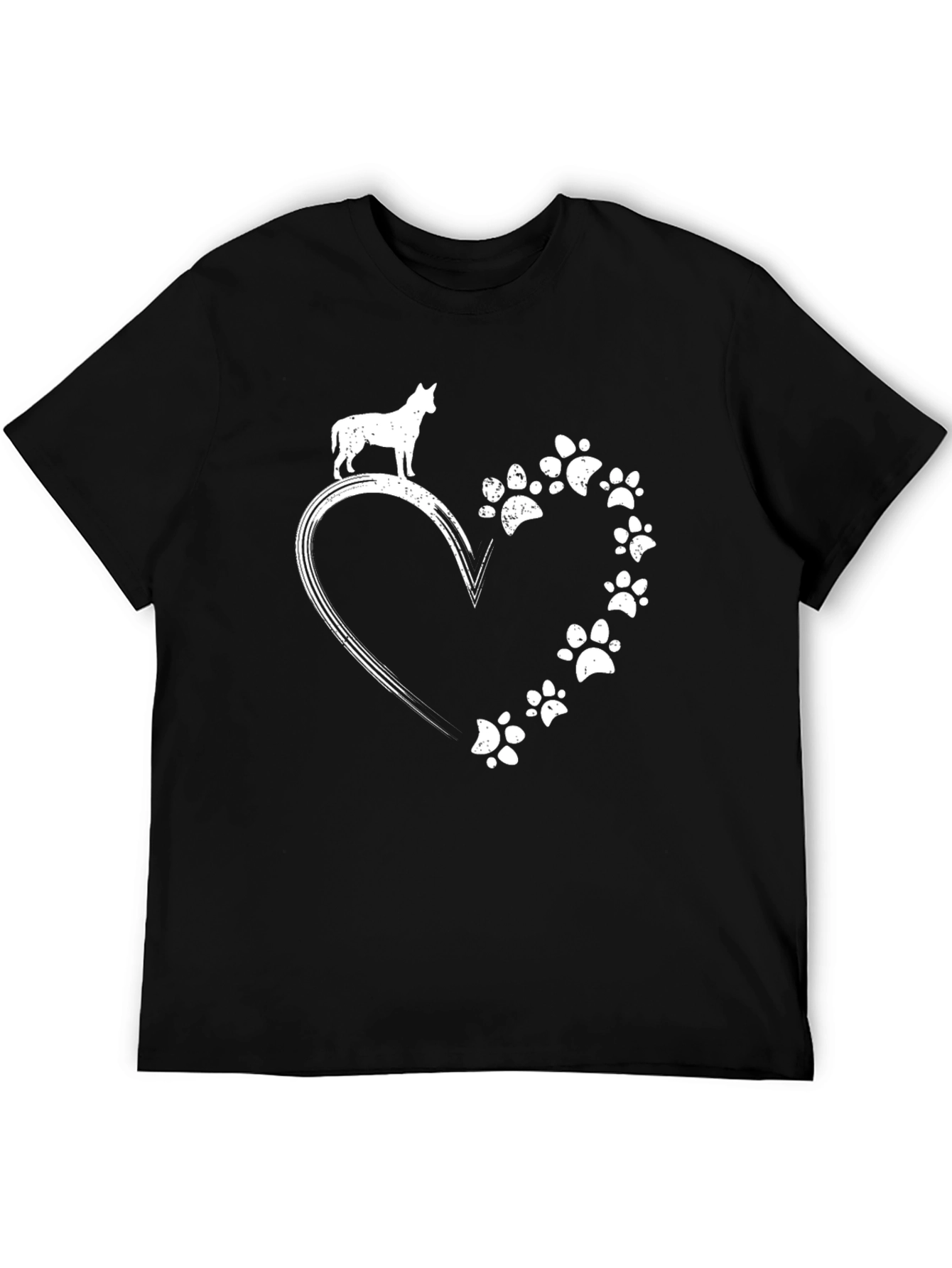 Black Dog Paw Heart T-Shirt - Unisex view 5
