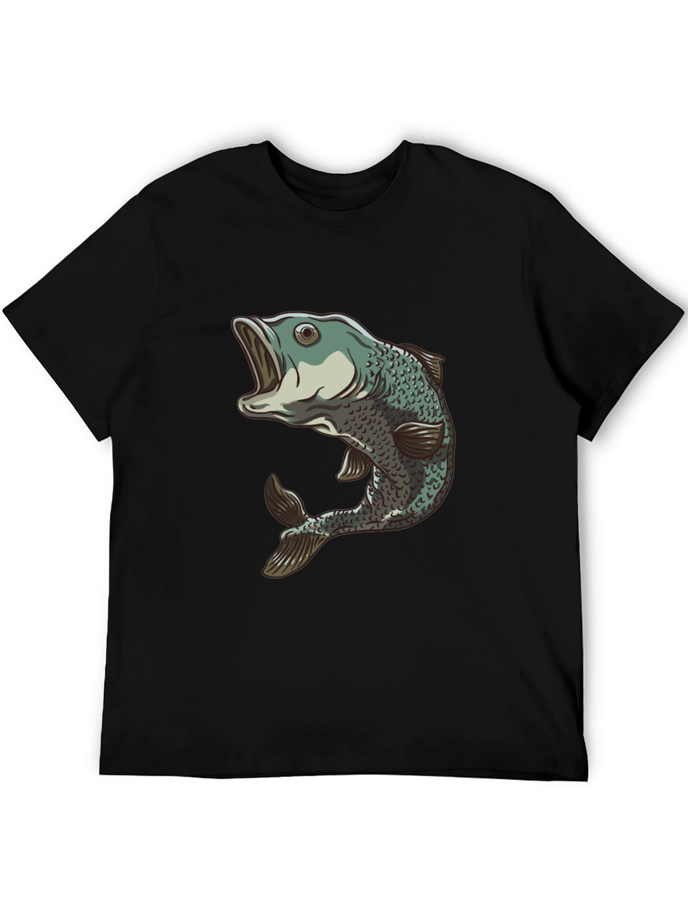 Black Bass Fish Graphic Black T-Shirt - Angler Apparel view 5