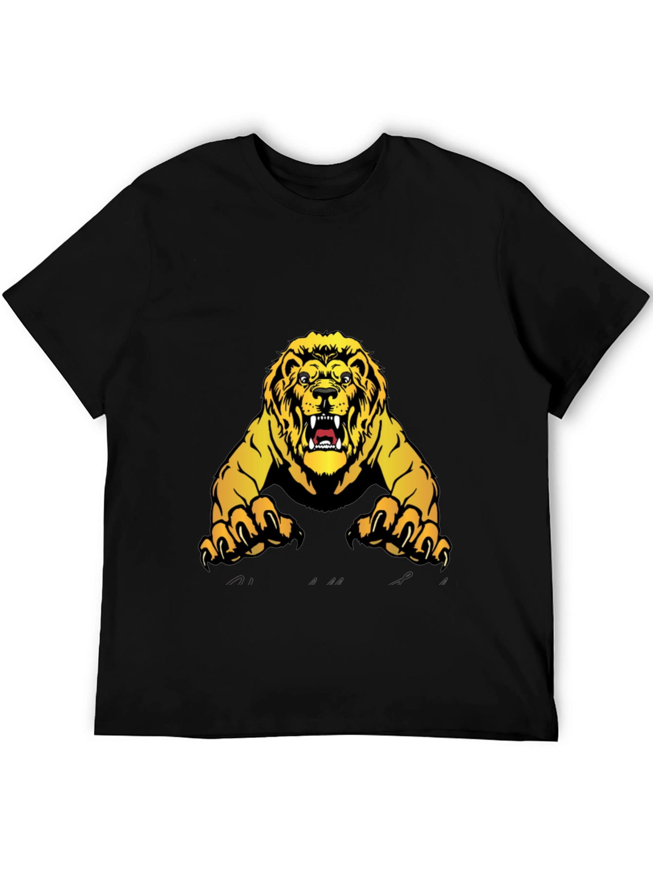 Black Lion Graphic Black T-Shirt - Fierce Style view 5