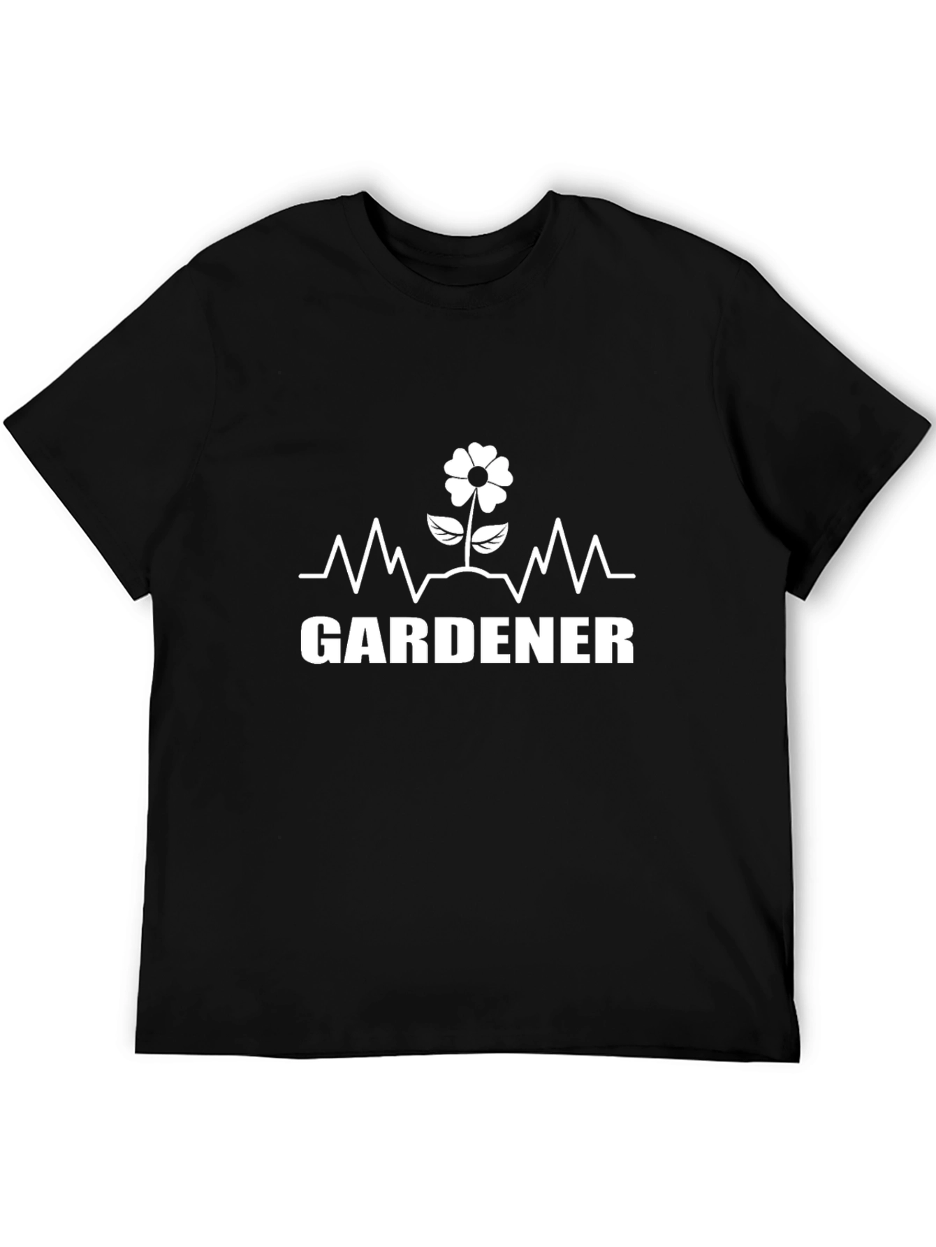 Black Gardener Heartbeat Graphic T-Shirt view 5