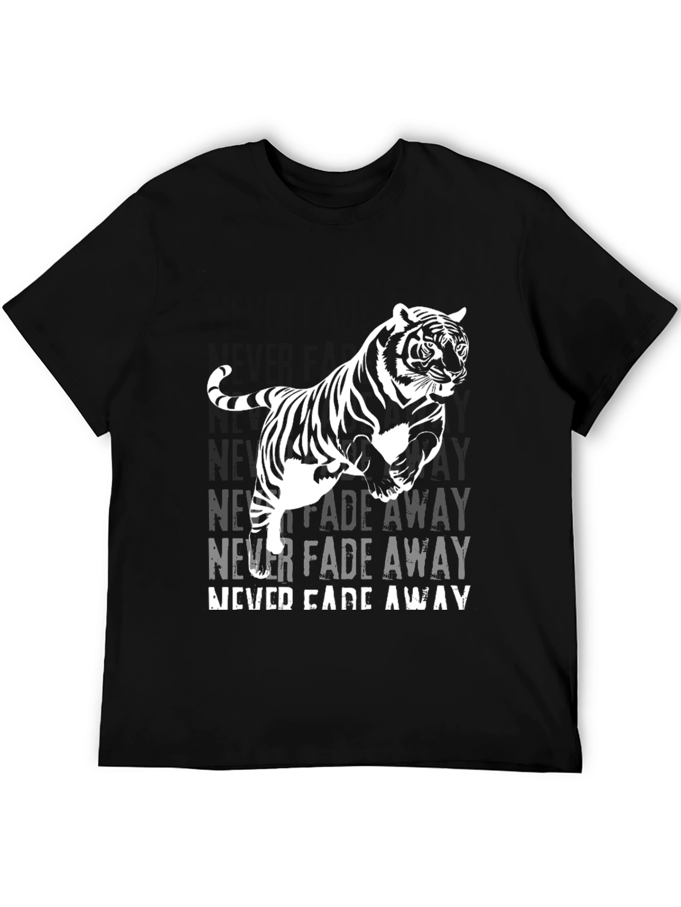 Black Bold Tiger Graphic Tee - Never Fade Away view 5