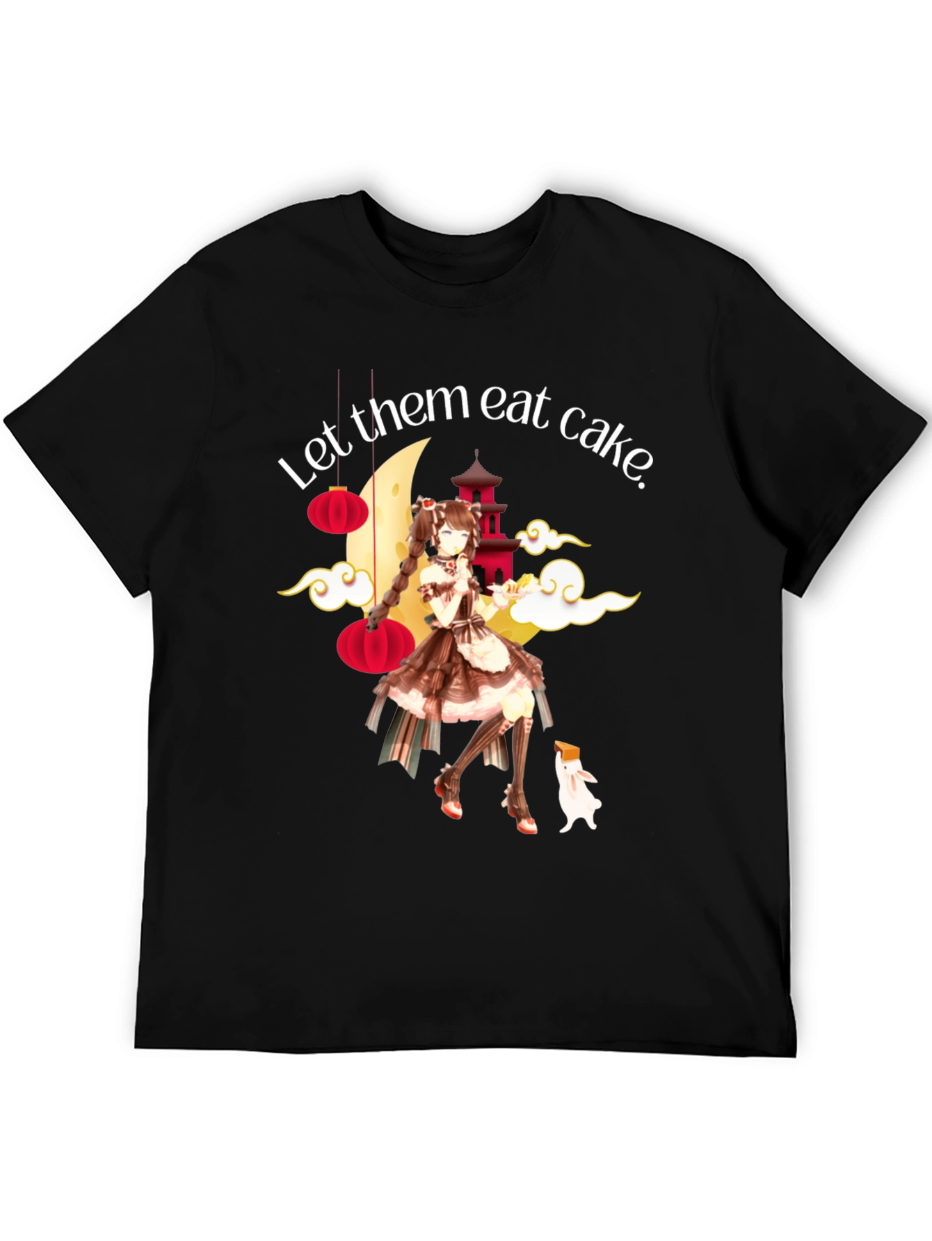 Black Let Them Eat Cake Anime T-Shirt view 5