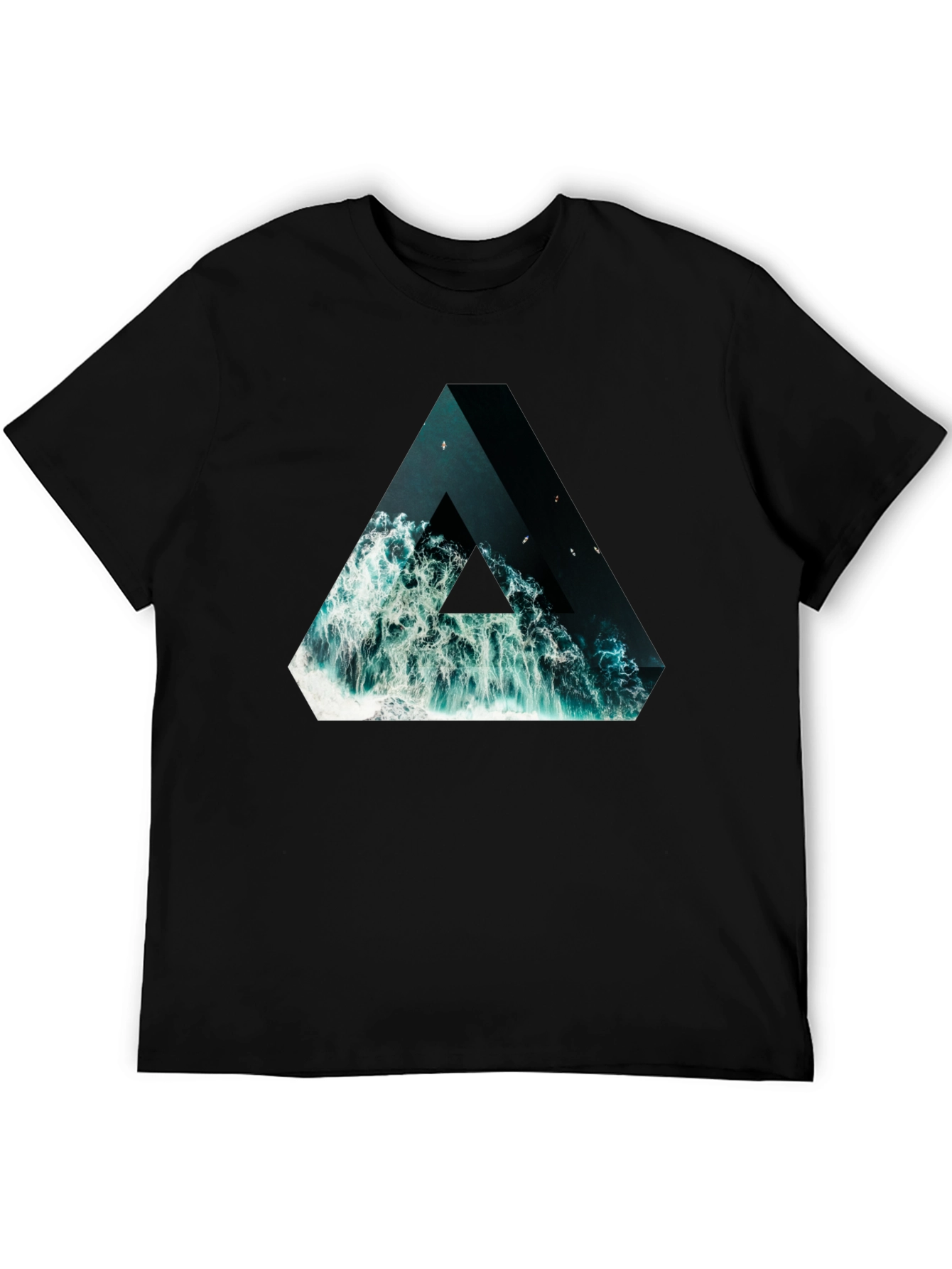 Black Ocean Triangle Graphic Tee - Unique Design! view 5