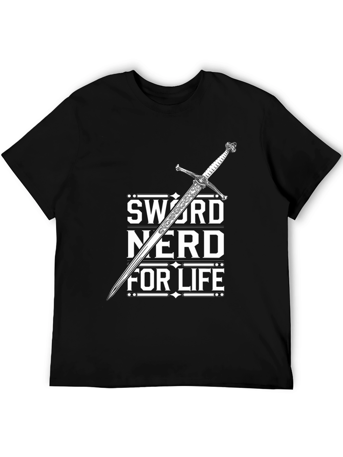 Black Sword Nerd For Life Black T-Shirt view 5