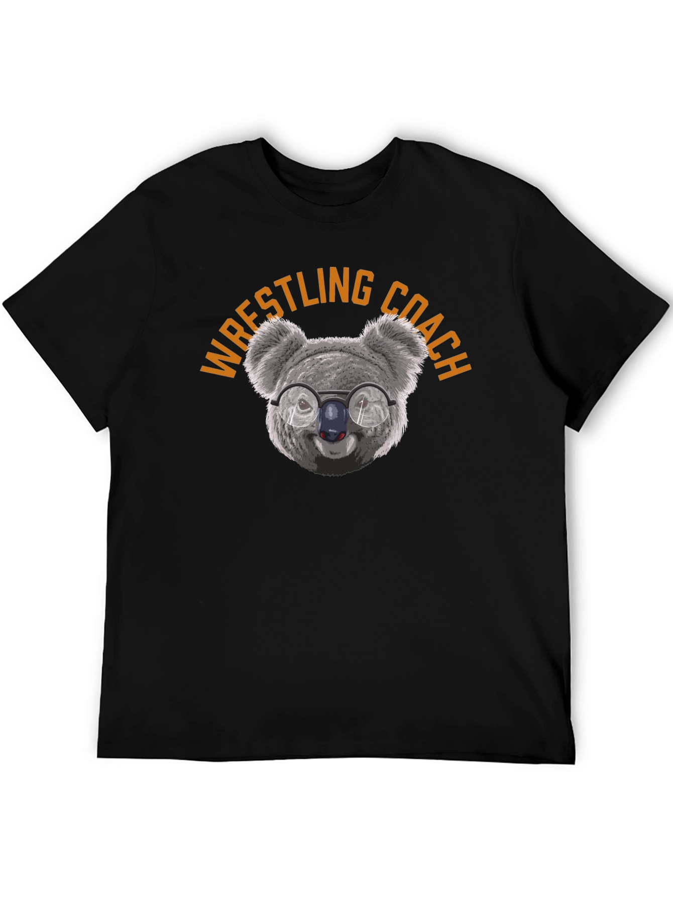Black Wrestling Coach Koala T-Shirt - Funny Graphic Tee view 5