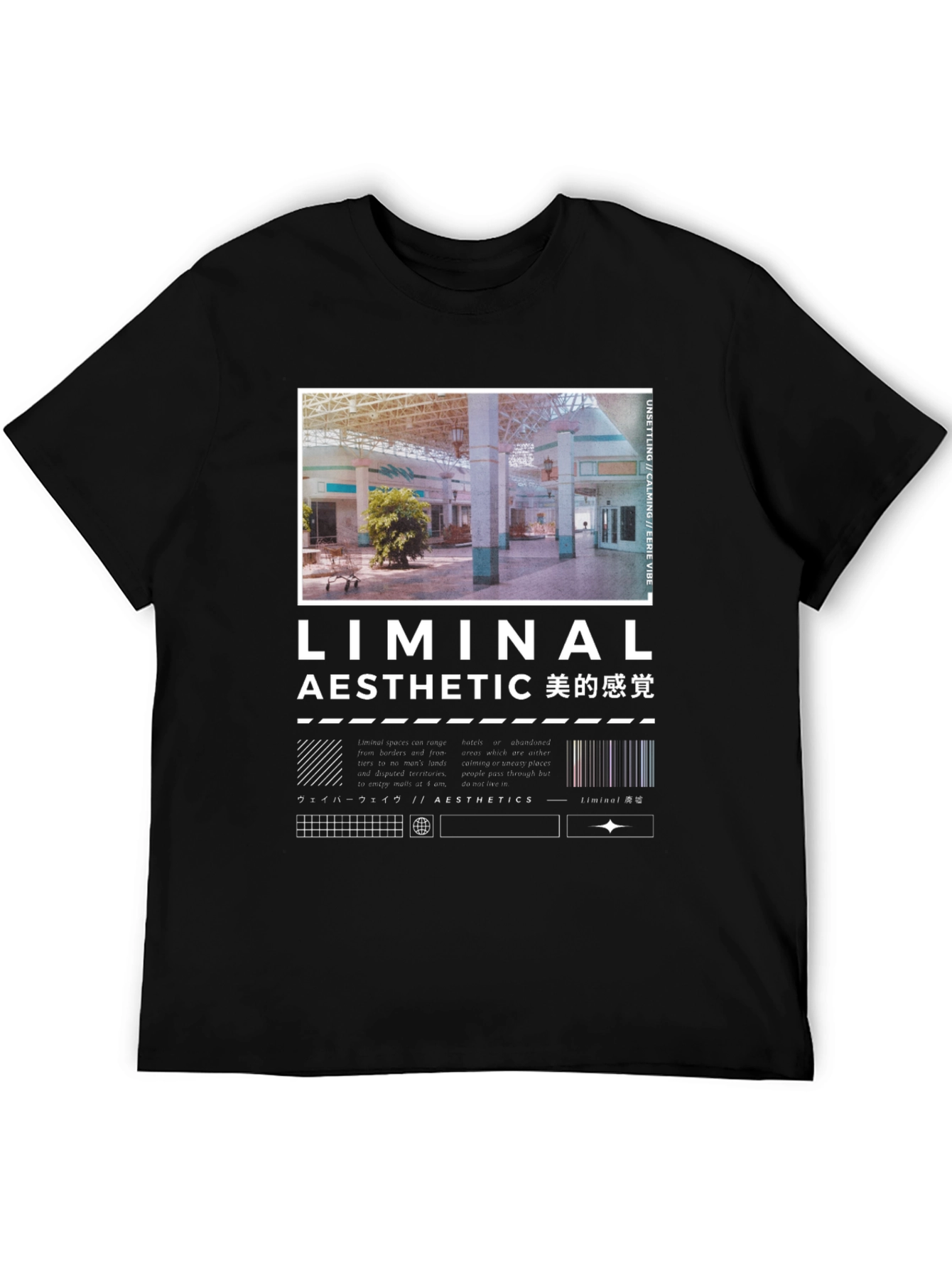 Black Liminal Aesthetic Graphic T-Shirt view 5