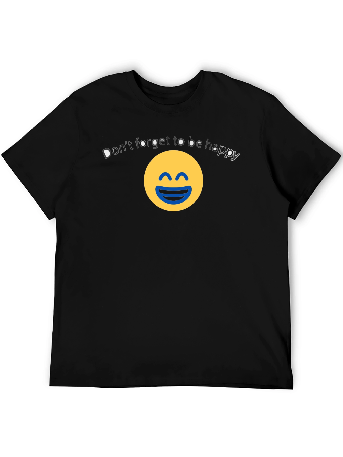 Black Be Happy Graphic Tee - Unisex Cotton Blend view 5